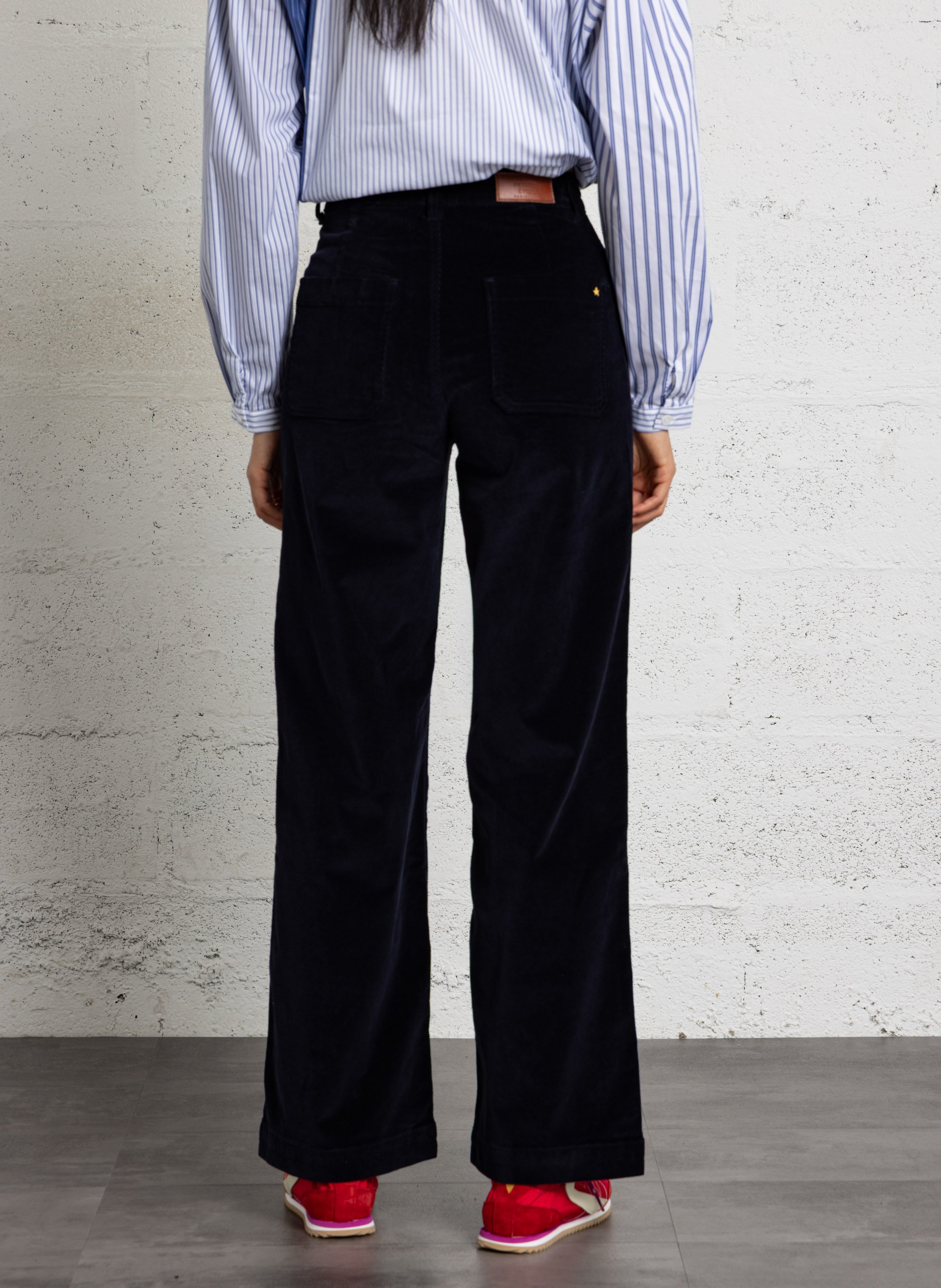 High-waisted straight leg jeans with embroidery LA PETITE ETOILE Blue