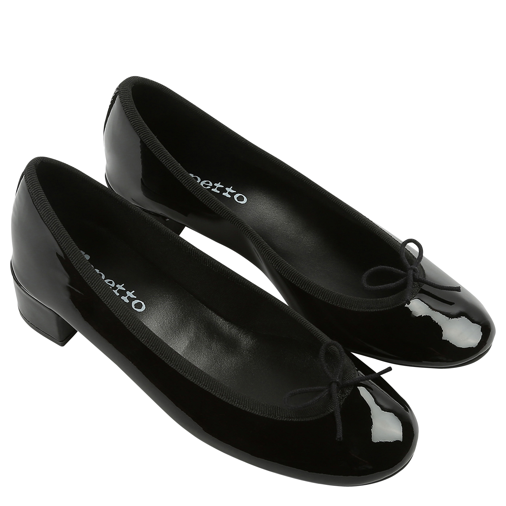 Ballerines à talons en cuir vernis REPETTO Noir