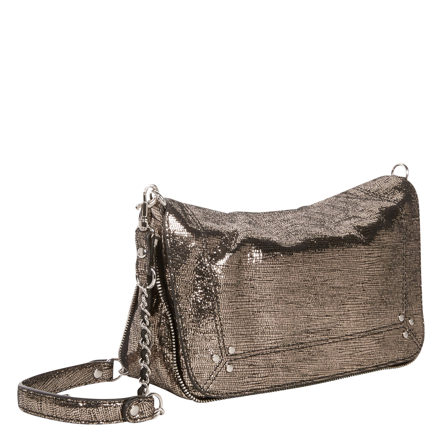 Leather shoulder bag JEROME DREYFUSS Silver