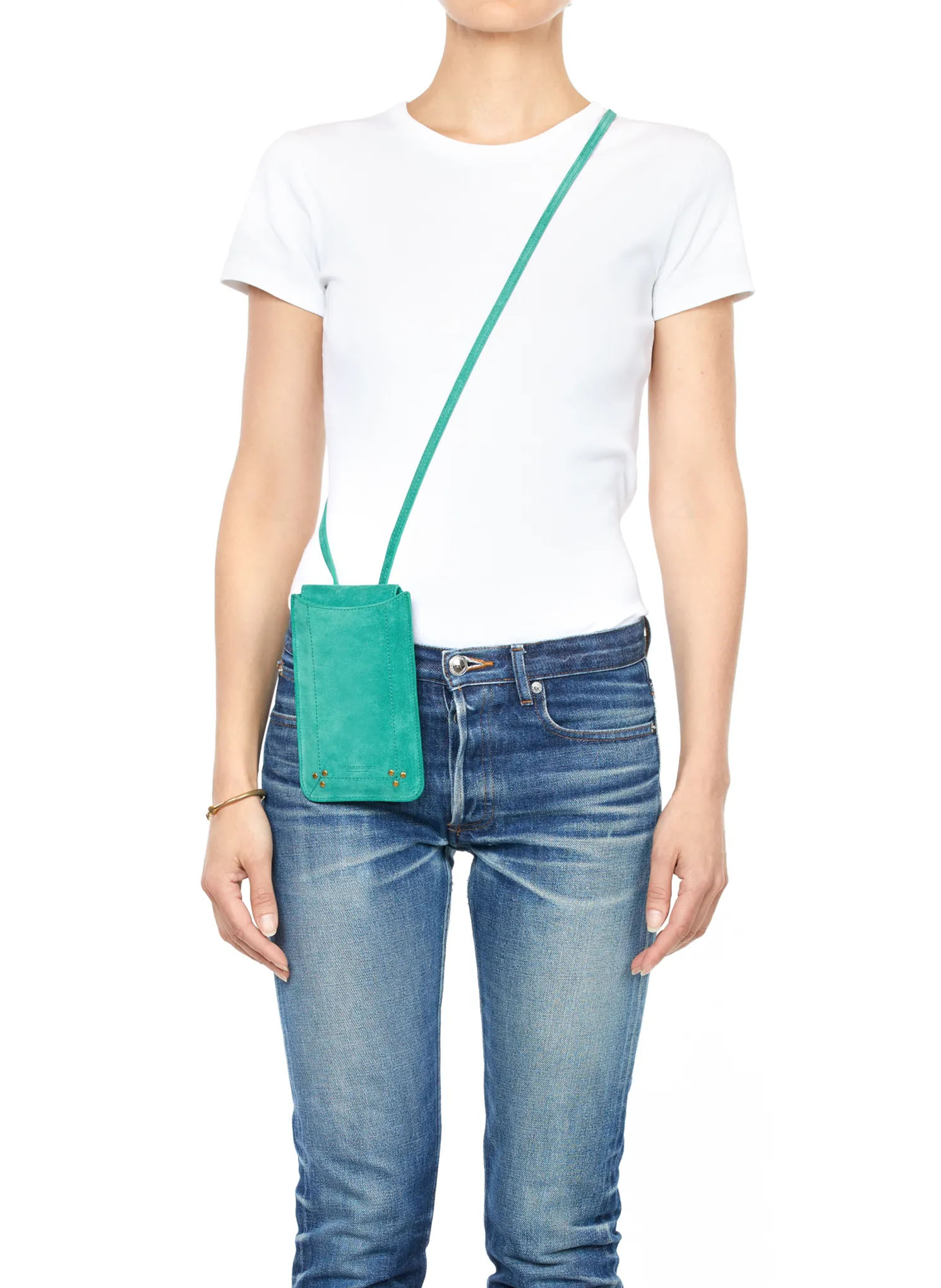 Suede leather phone case JEROME DREYFUSS Green