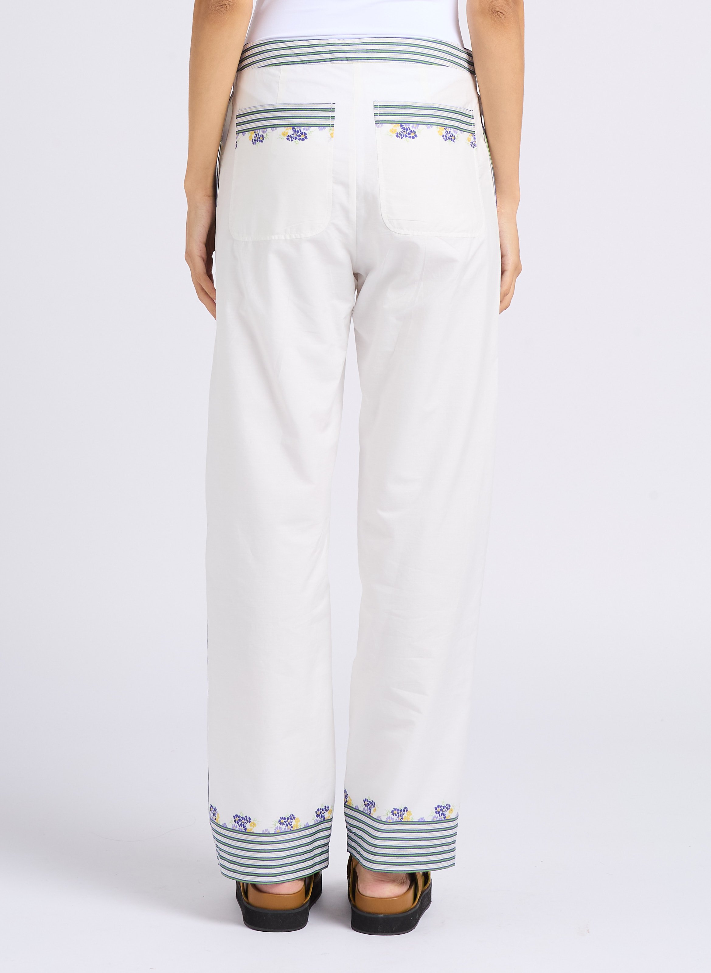 Straight-leg printed cotton pants PAUL AND JOE White