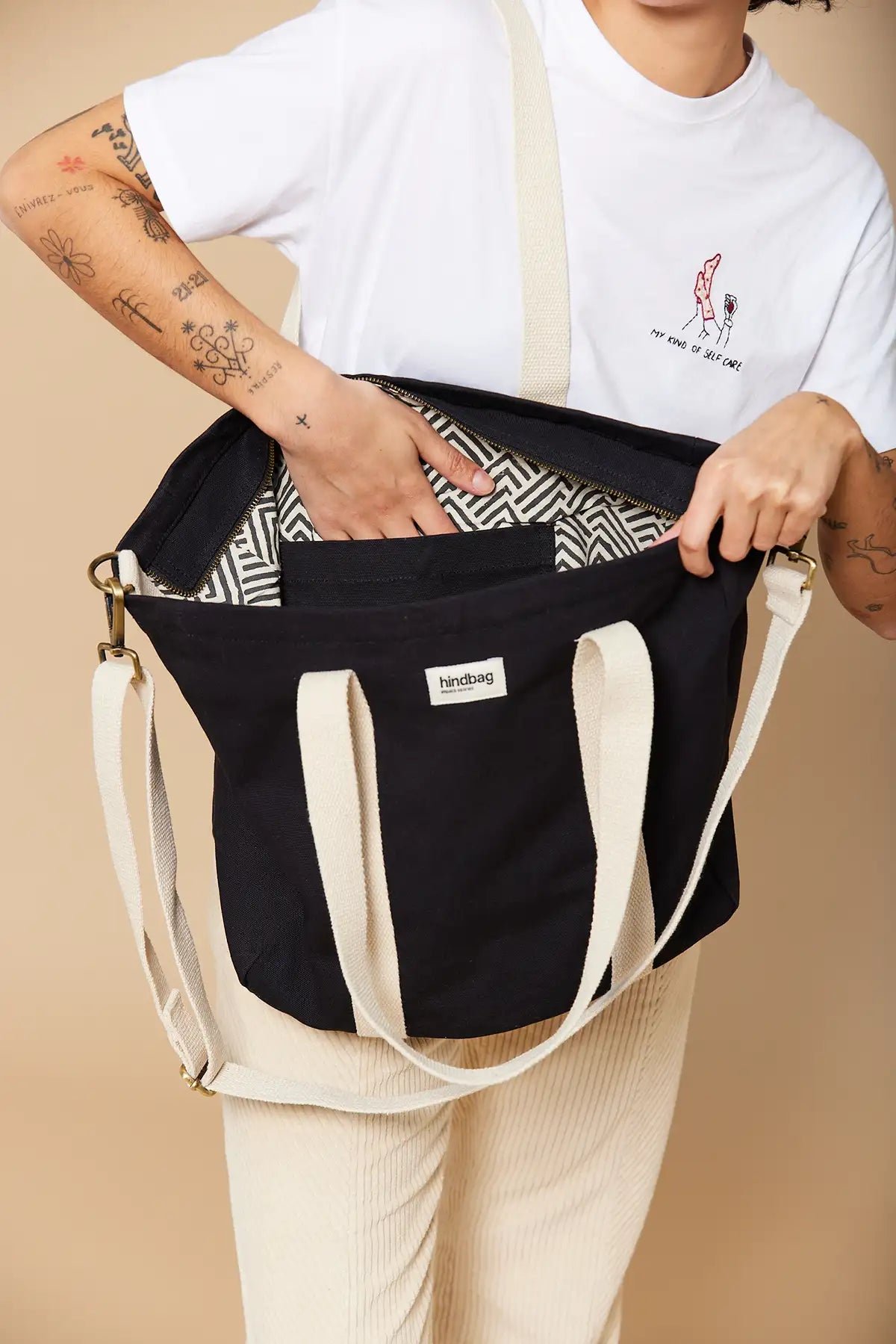 Cotton tote bag HINDBAG Black