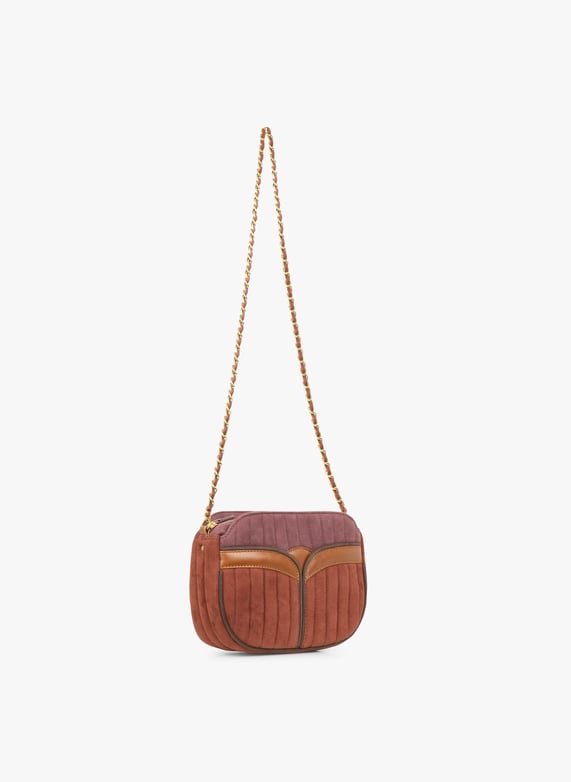Gewatteerde En Doorgestikte Ronde Leren Tas Fall Bloom Sessun Dames DIVINE SUEDE 02011 FALL BLOOM Place des Tendances Belgie