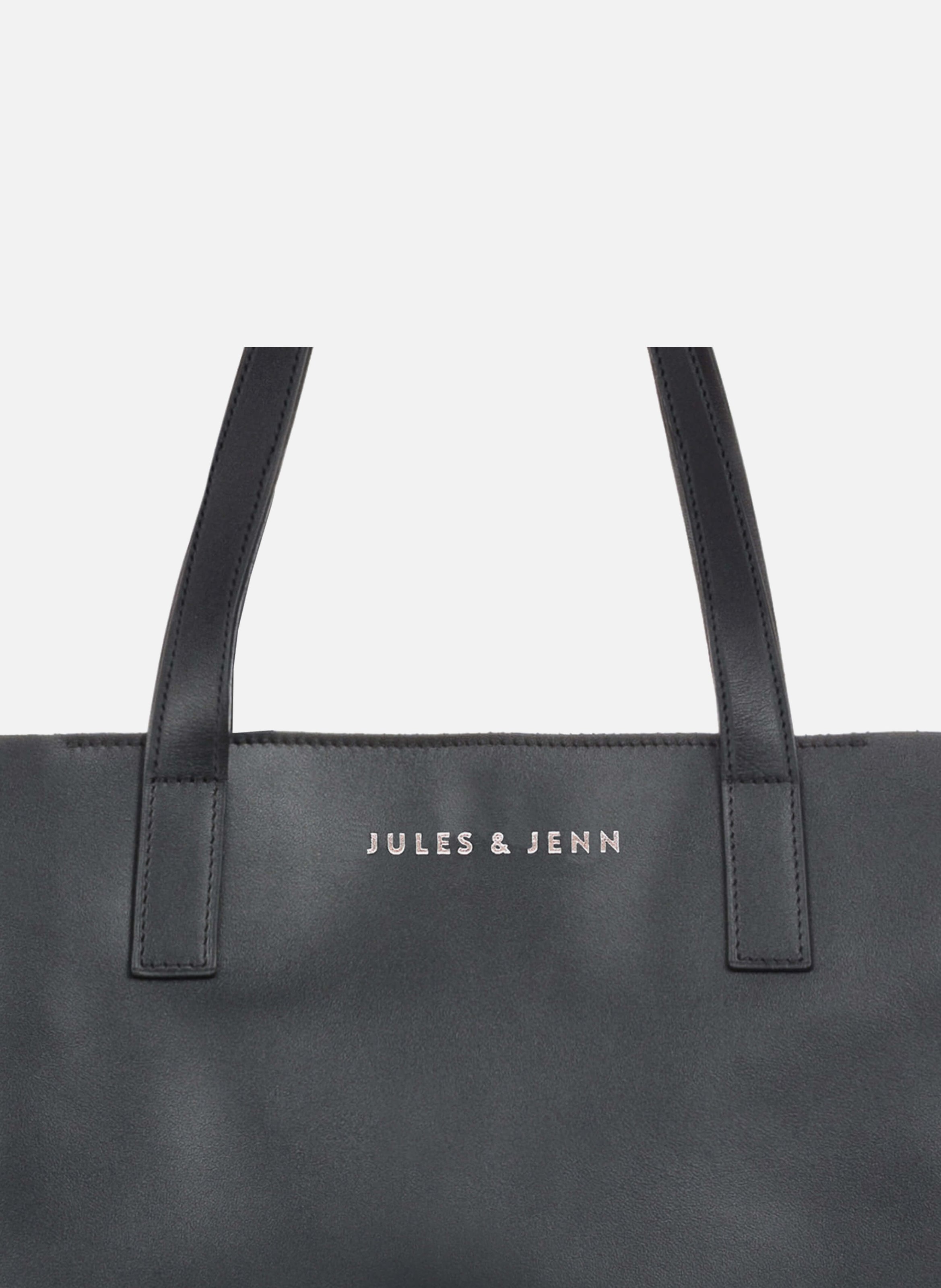 Smooth leather tote bag JULES & JENN Black