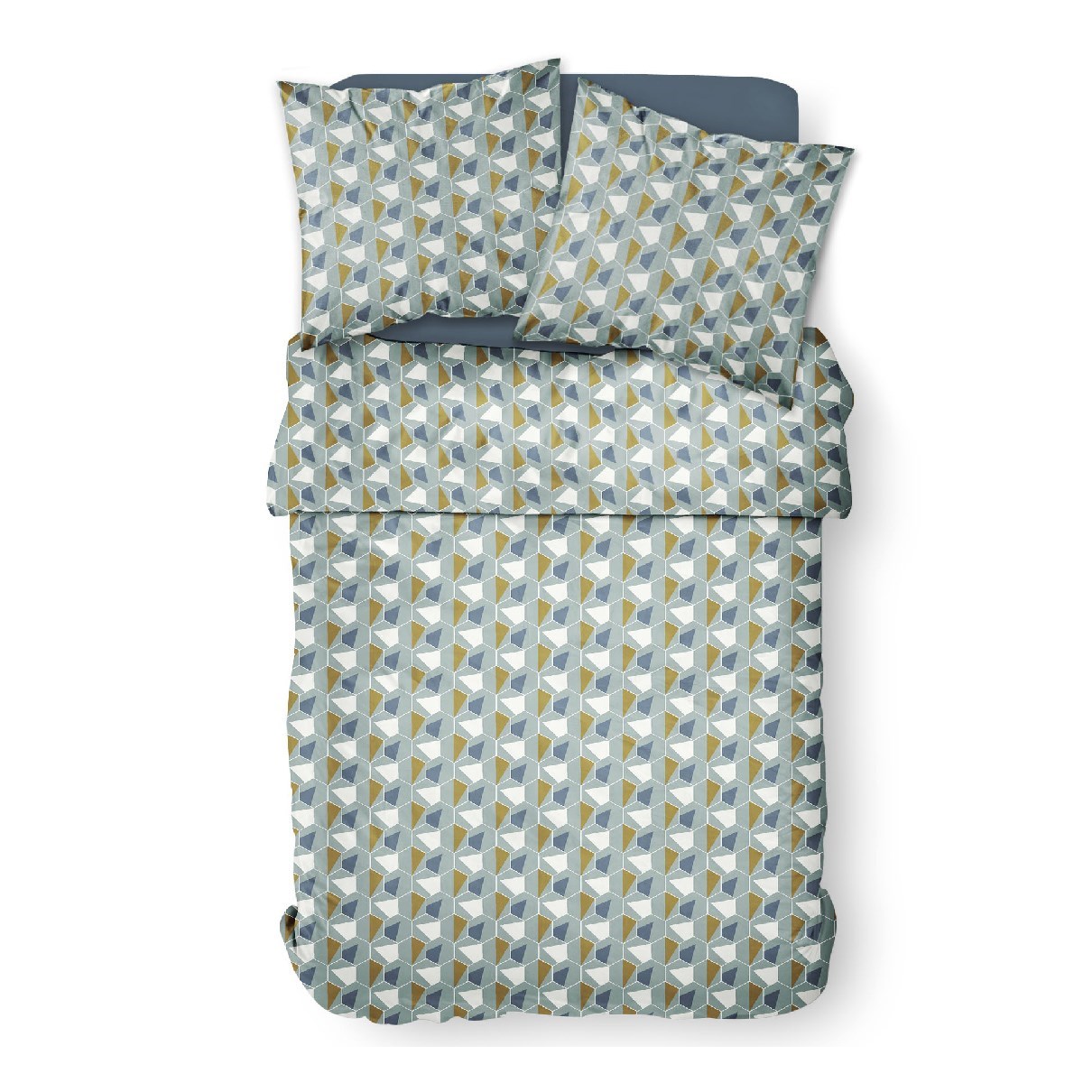 Printed cotton zippered bed set TODAY LINGE DE MAISON Blue