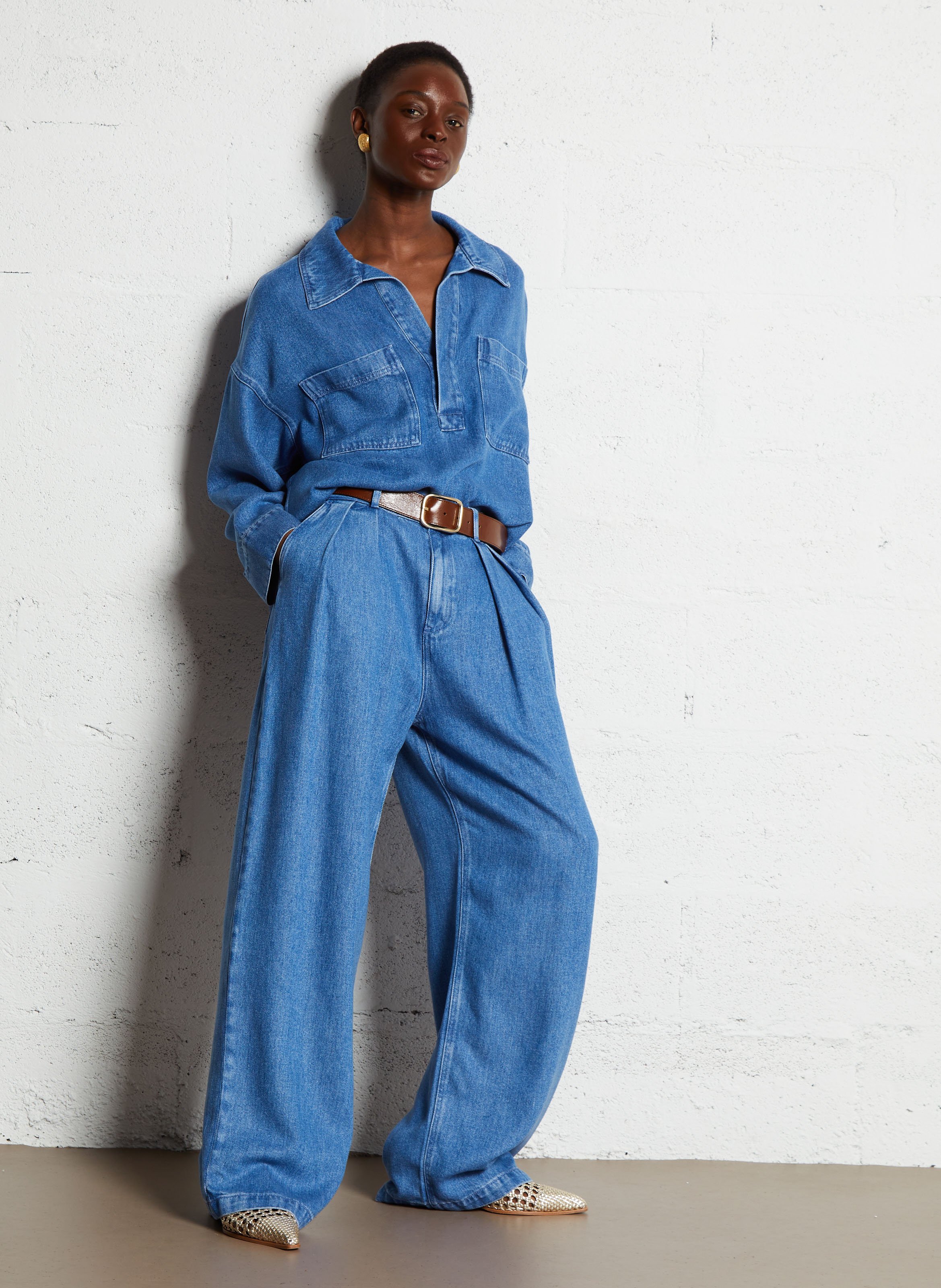 Blouse oversize THE NEW SOCIETY Bleu