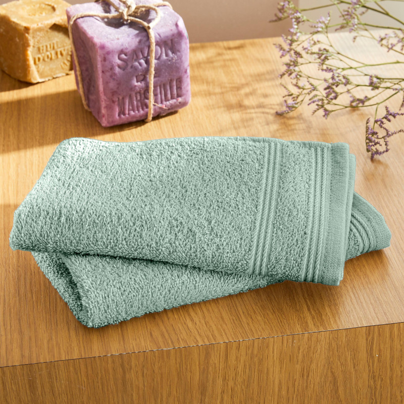 100% combed cotton hand towel COTON PUR Green