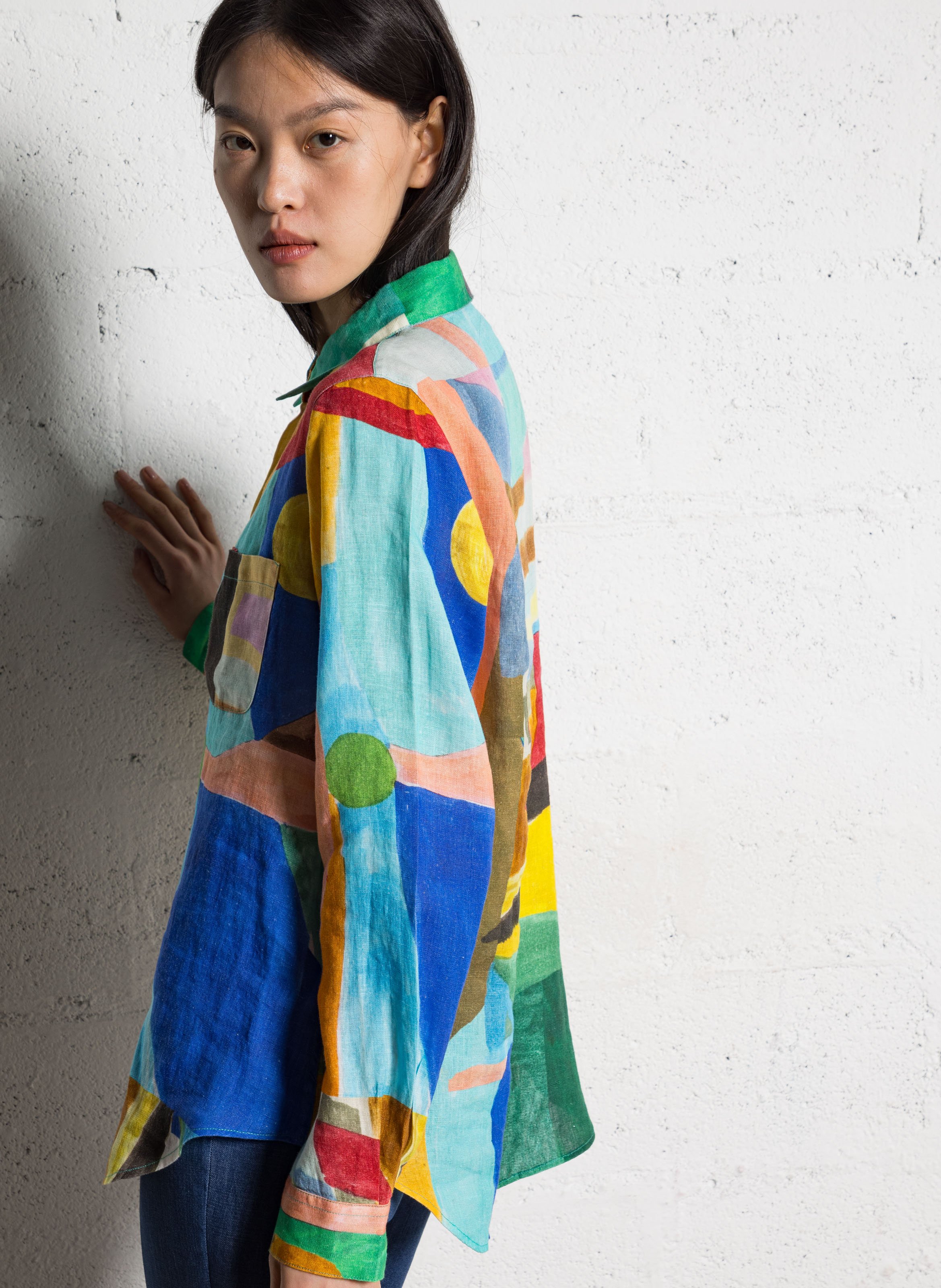 Straight linen shirt G.KERO Multicolored