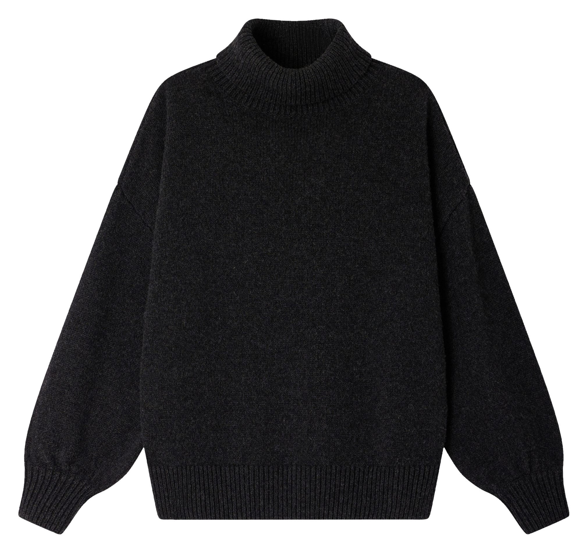 Pull oversize col roulé en laine et cachemire SESSUN Gris