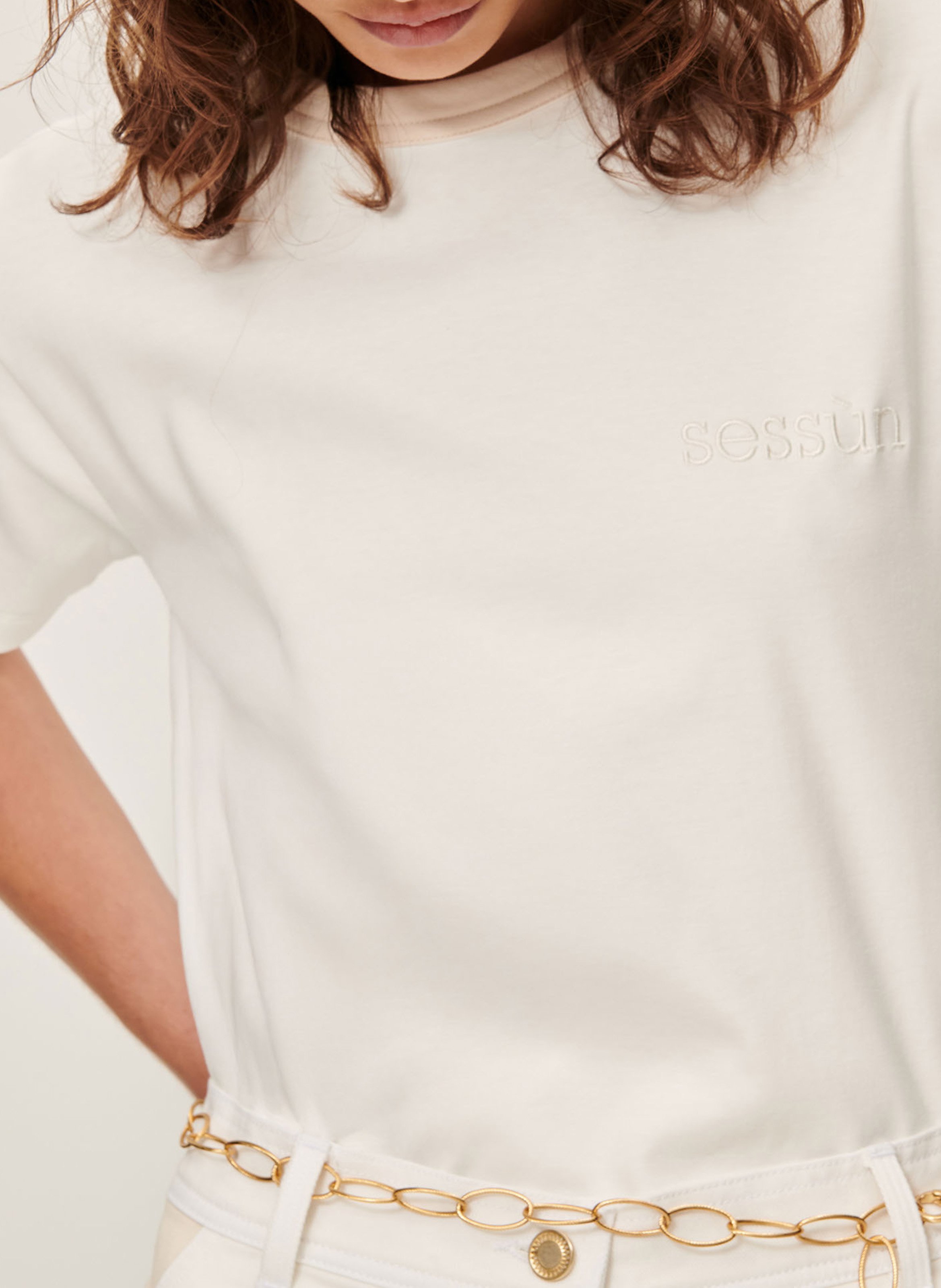 Tee-shirt droit en coton SESSUN Blanc