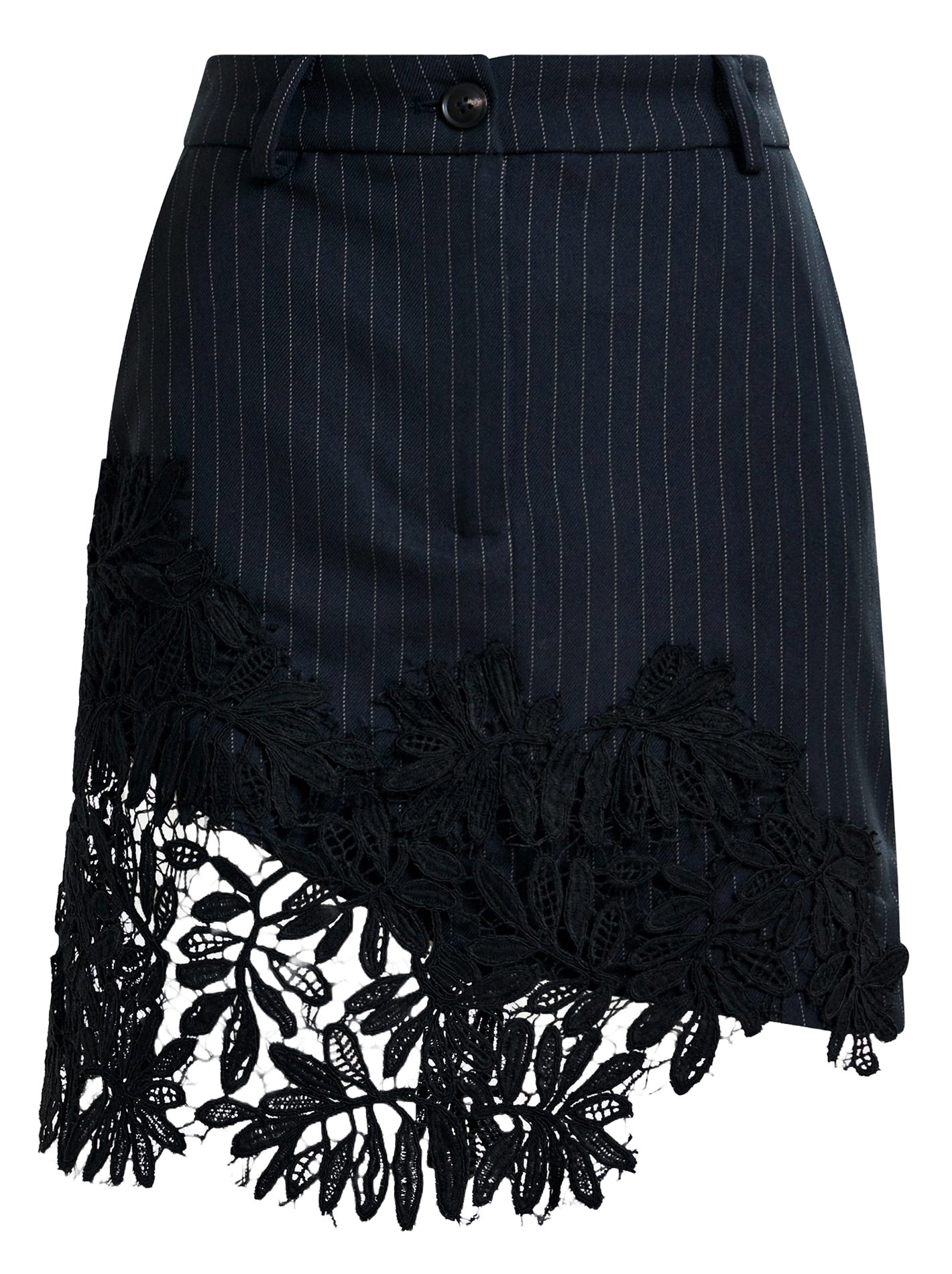 Jupe courte rayée avec dentelle ESSENTIEL ANTWERP Bleu