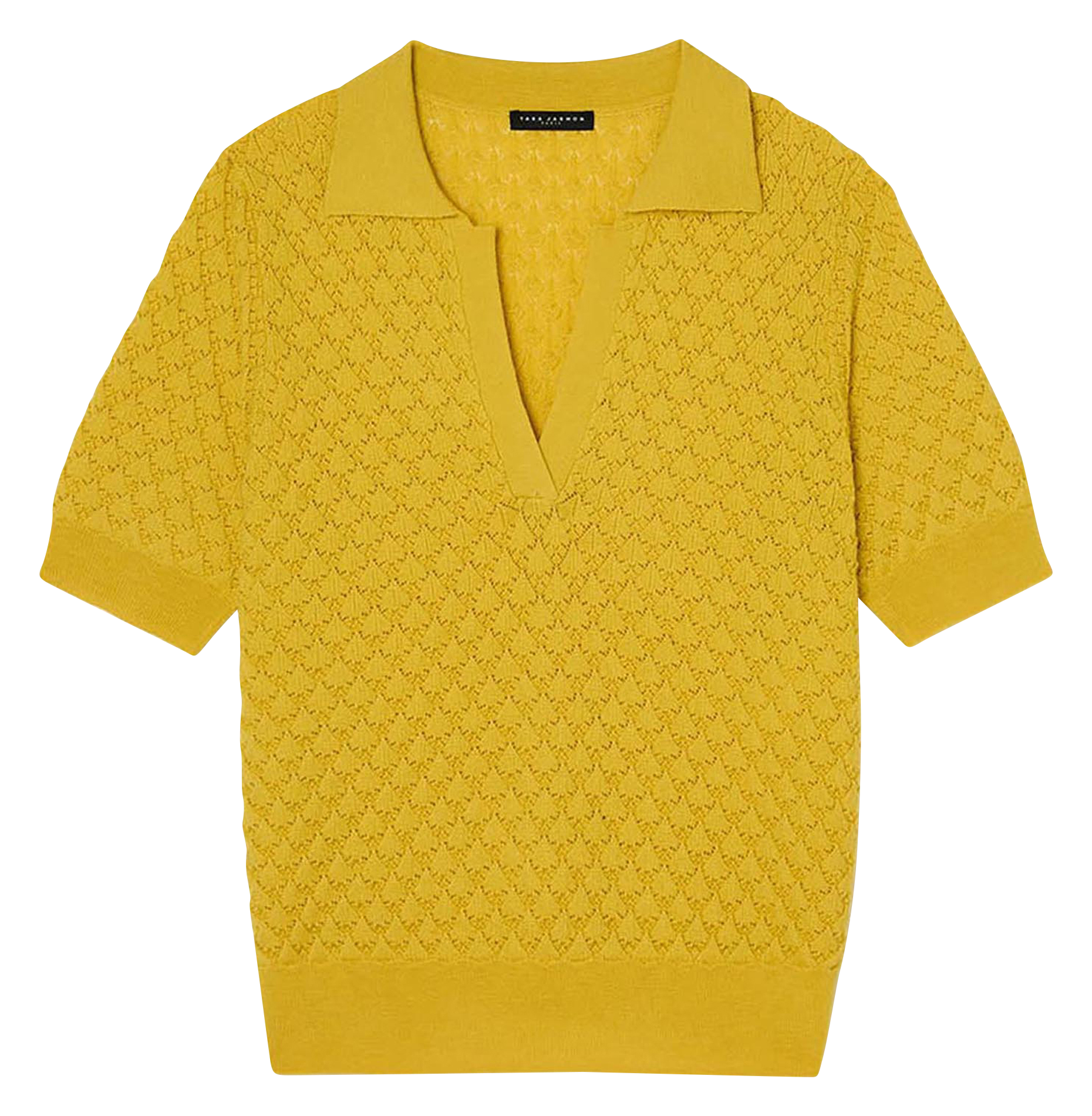 Pull polo en maille fantaisie TARA JARMON Jaune