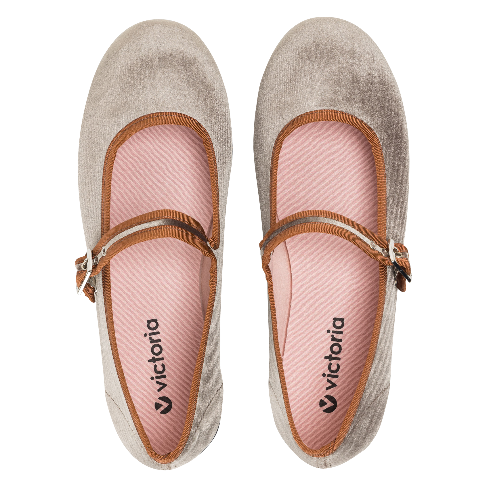 Velour ballet pumps VICTORIA Khaki