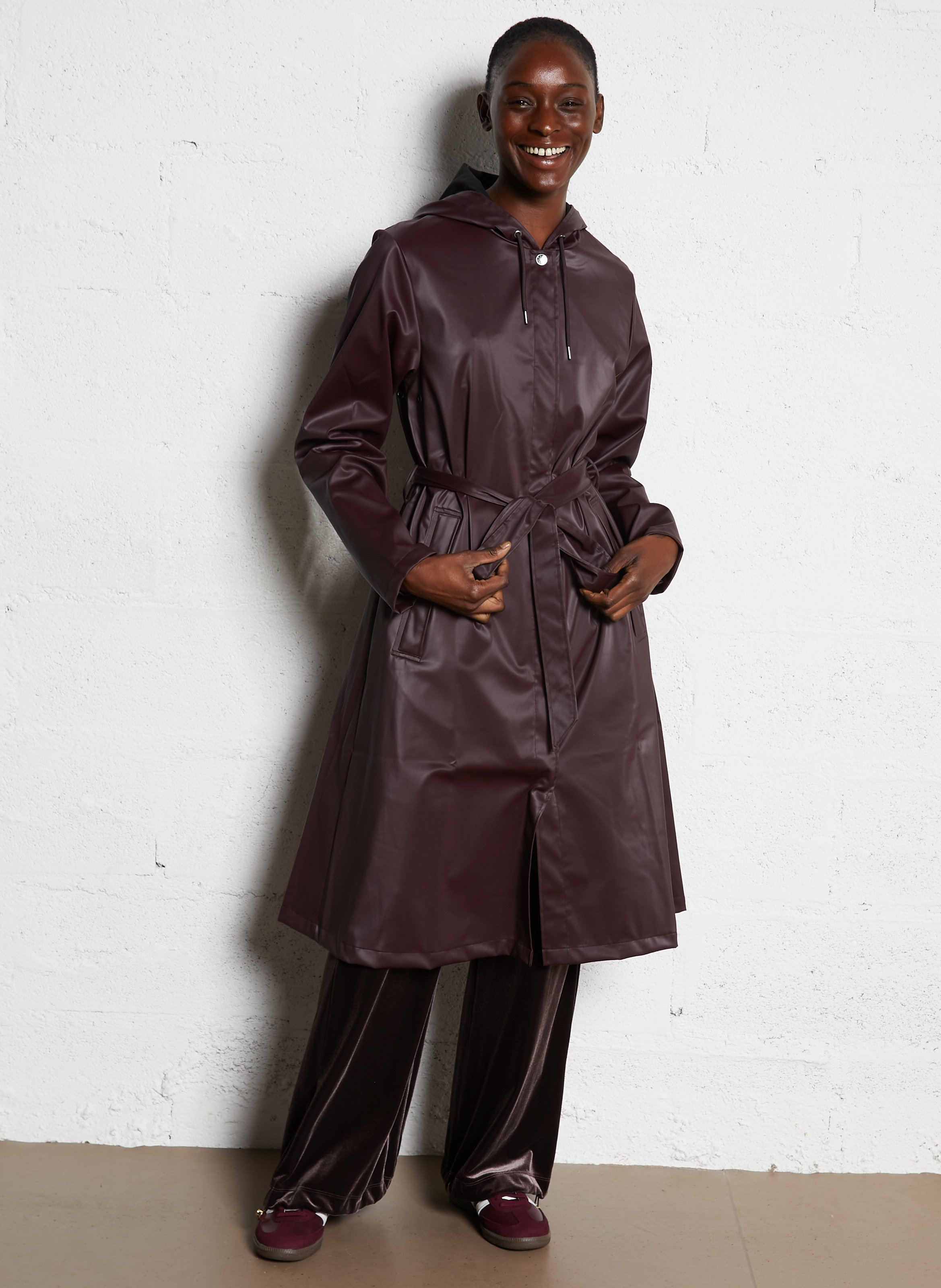 Straight round neck raincoat RAINS Purple