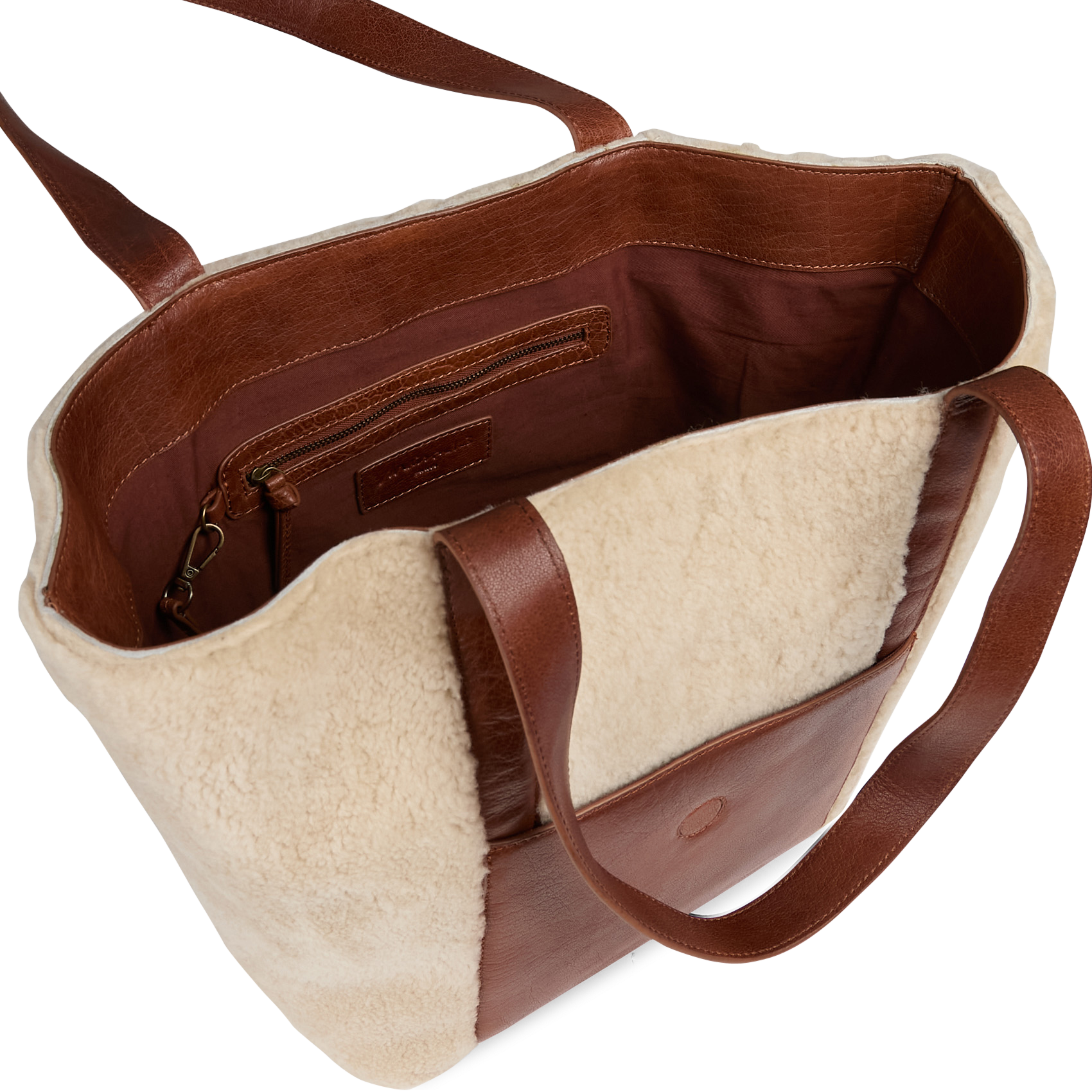 Sac week-end en fourrure bouclette MAISON 123 Blanc