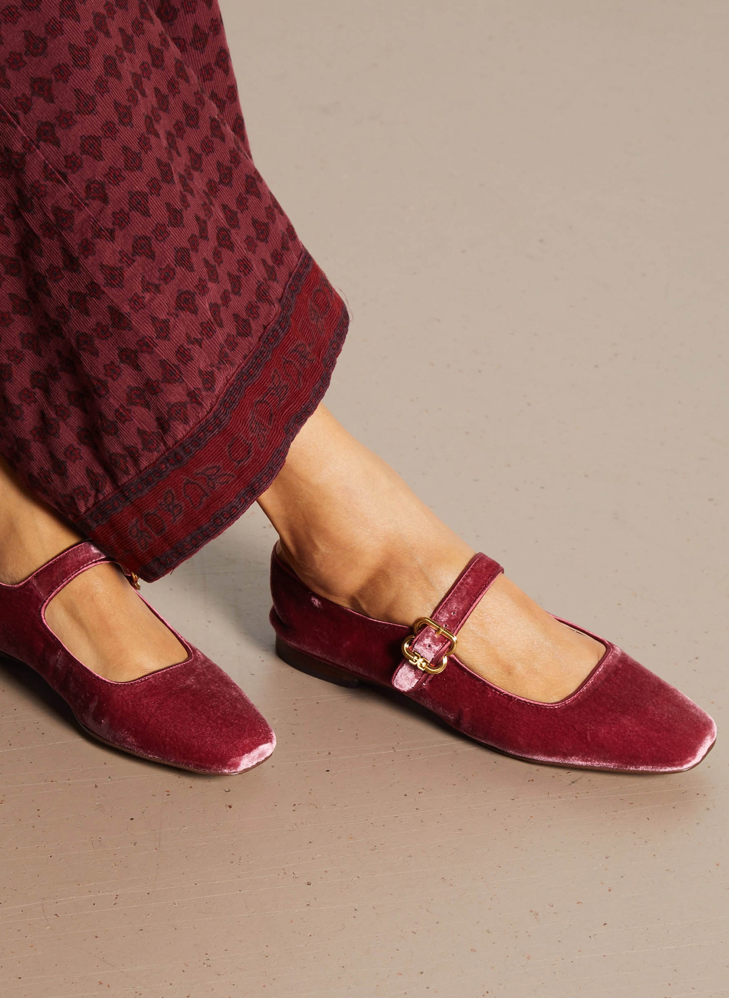 Velvet ballet flats SAM EDELMAN Pink