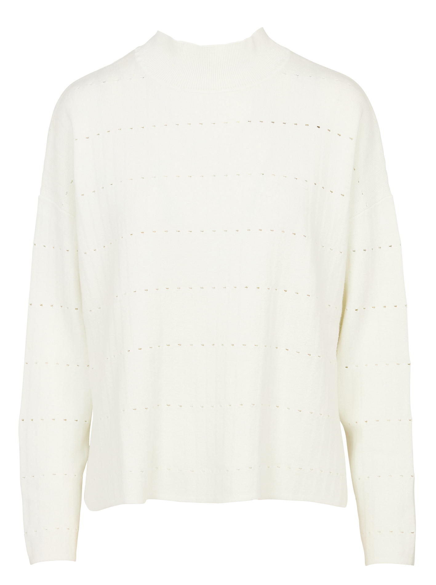 Loose-fit high-neck cotton-blend sweater IKKS White