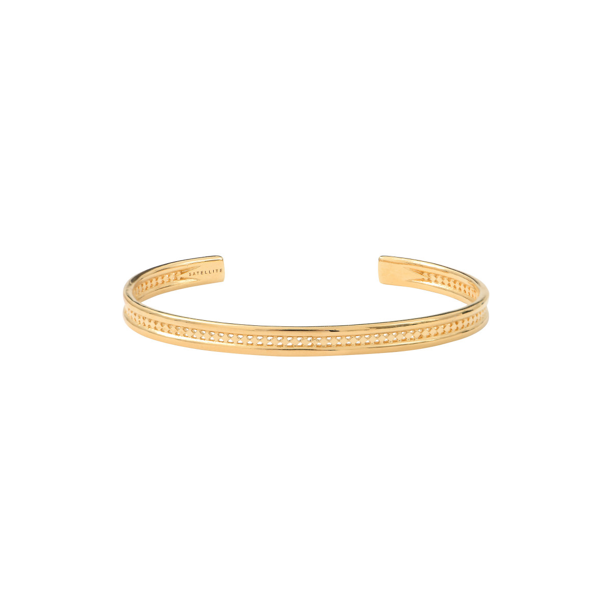 Adjustable timeless gold-plated metal bangle bracelet SATELLITE PARIS No Color