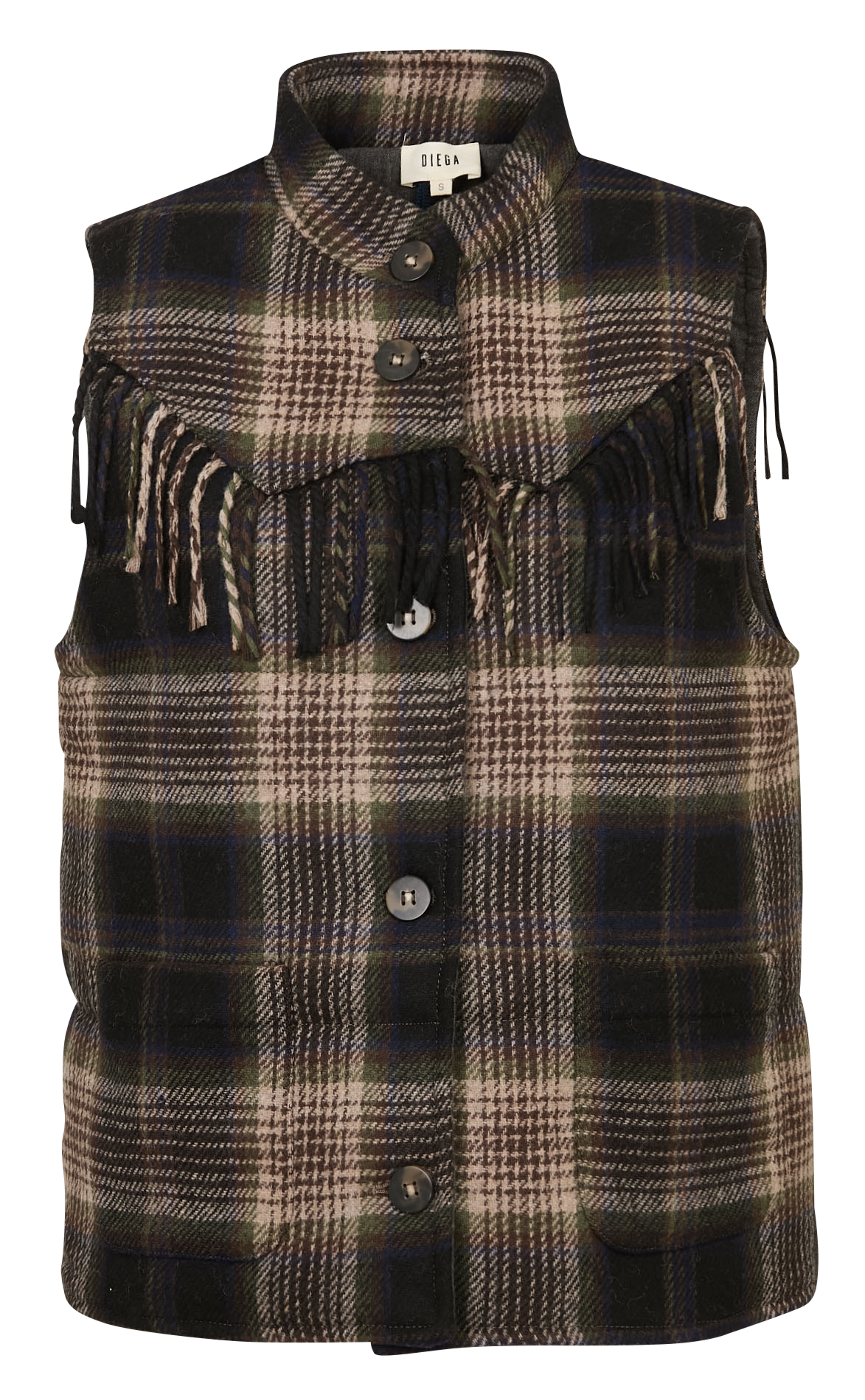 Veste col rond à carreaux DIEGA Multicolore