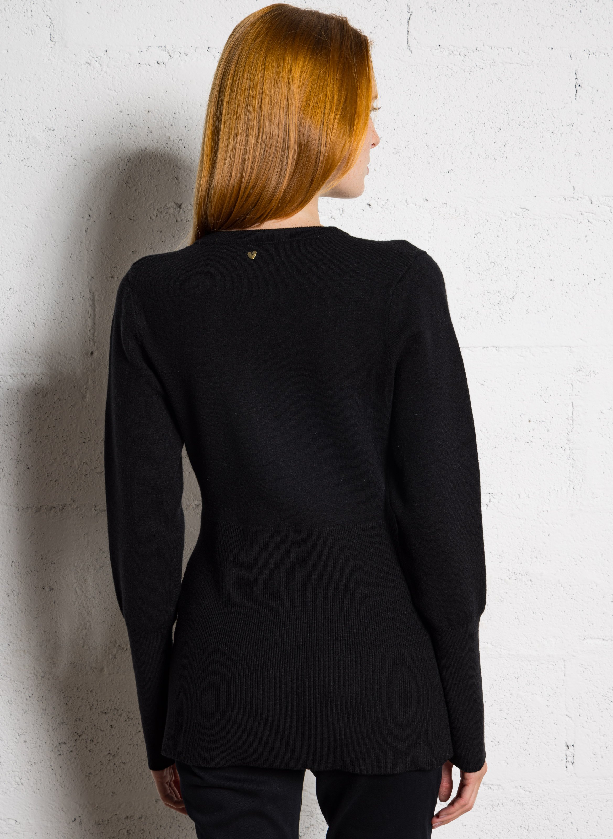 Gilet cintré uni à boutons bijoux FABIENNE CHAPOT Noir