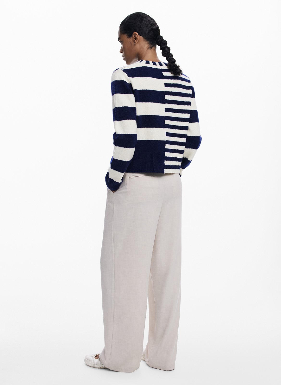 Maglione dritto scollo tondo a righe DESIGUAL Blu