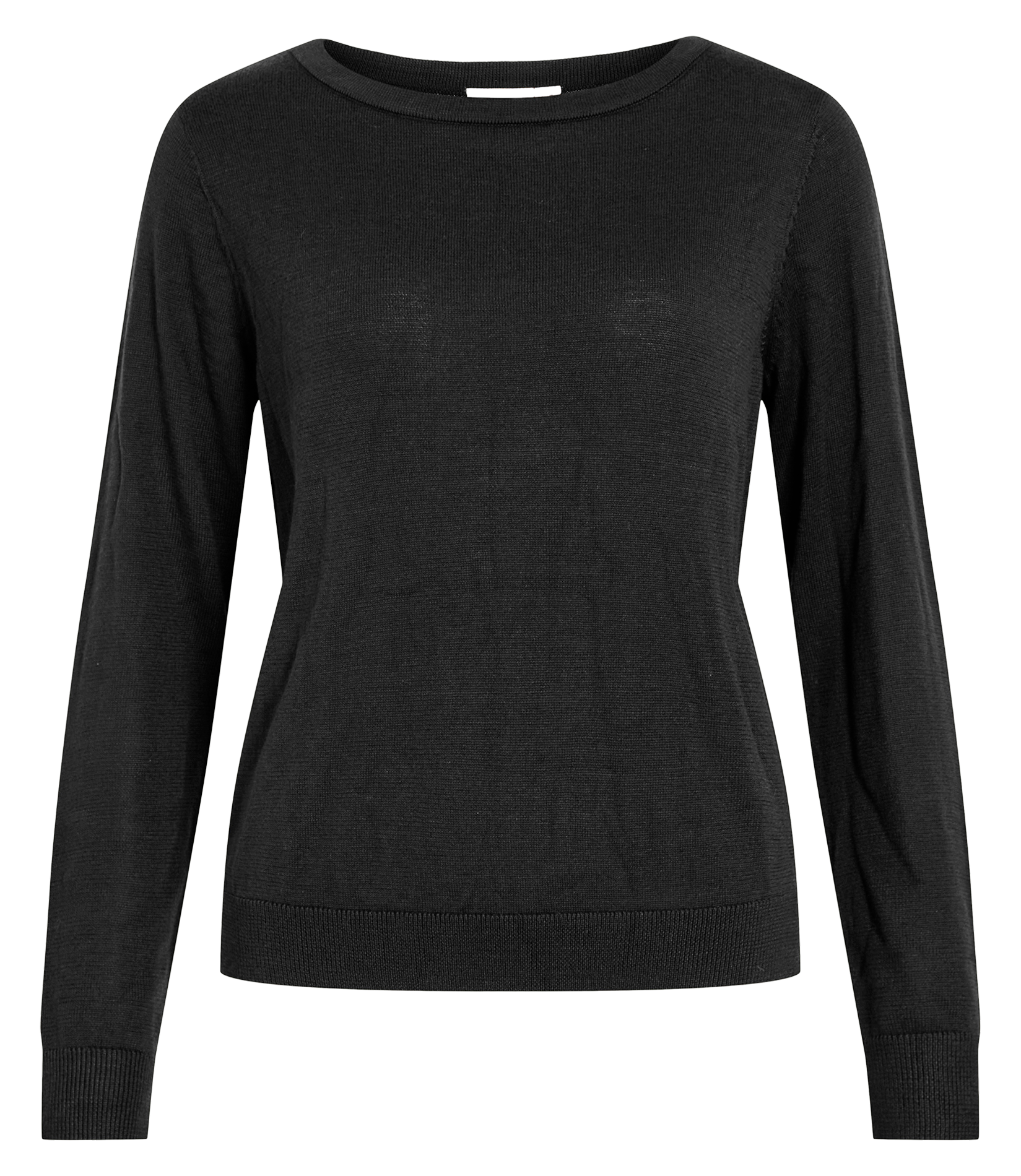 Pull droit uni en maille fine VILA Noir