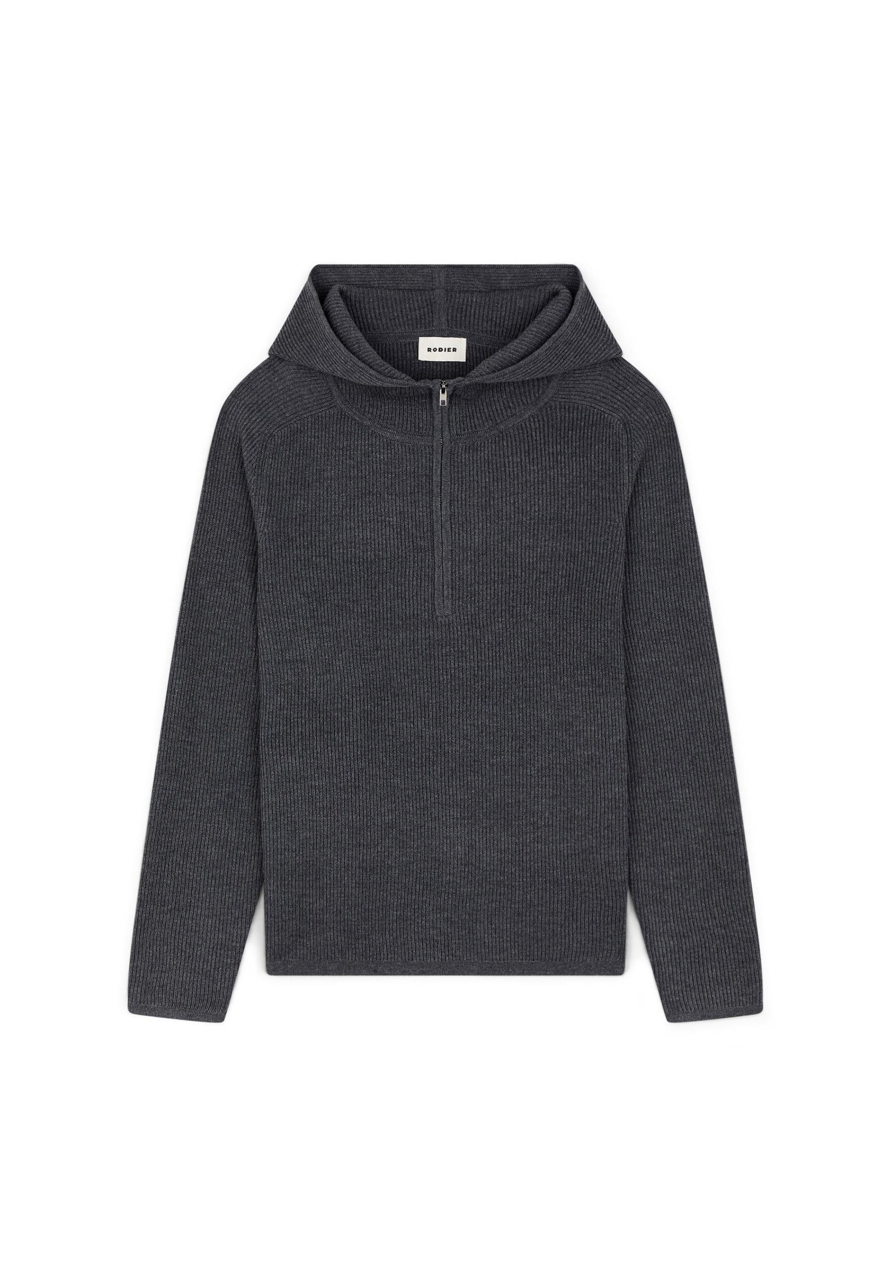 Ribbed Hooded Sweater RODIER Grey