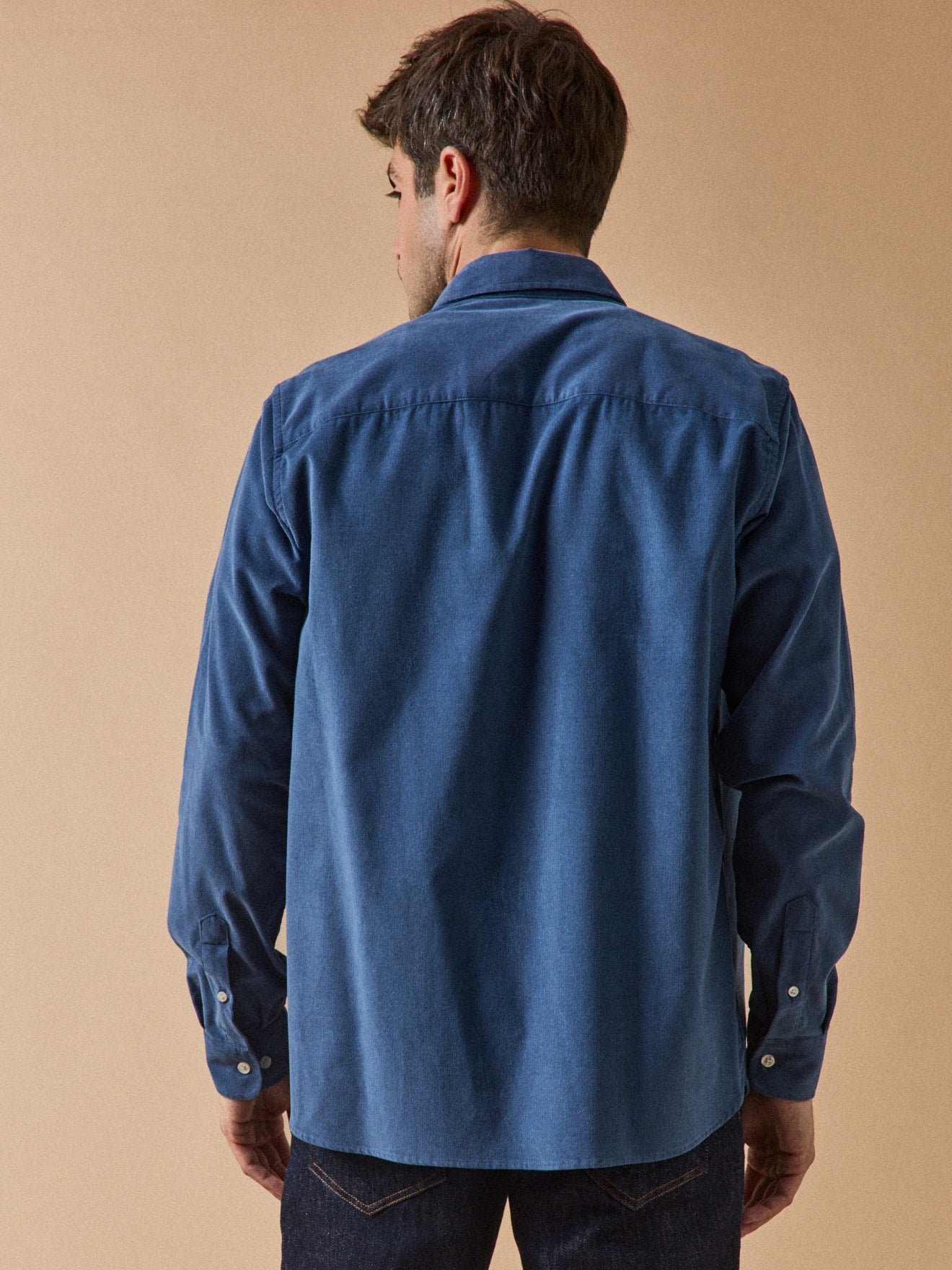 Contemporary cut velvet shirt CYRILLUS Blue