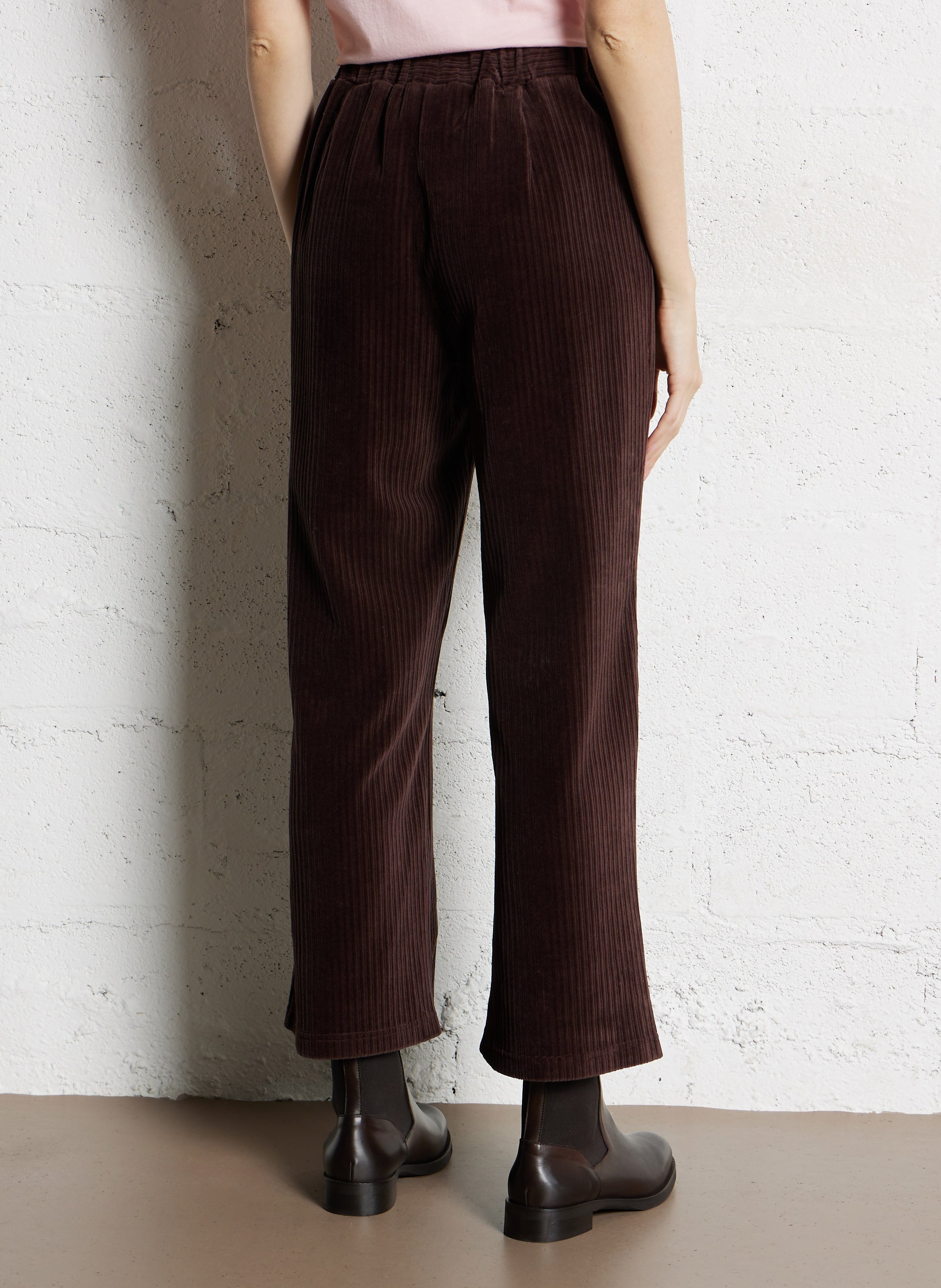 Pantalon large en velours côtelé NICE THINGS Marron