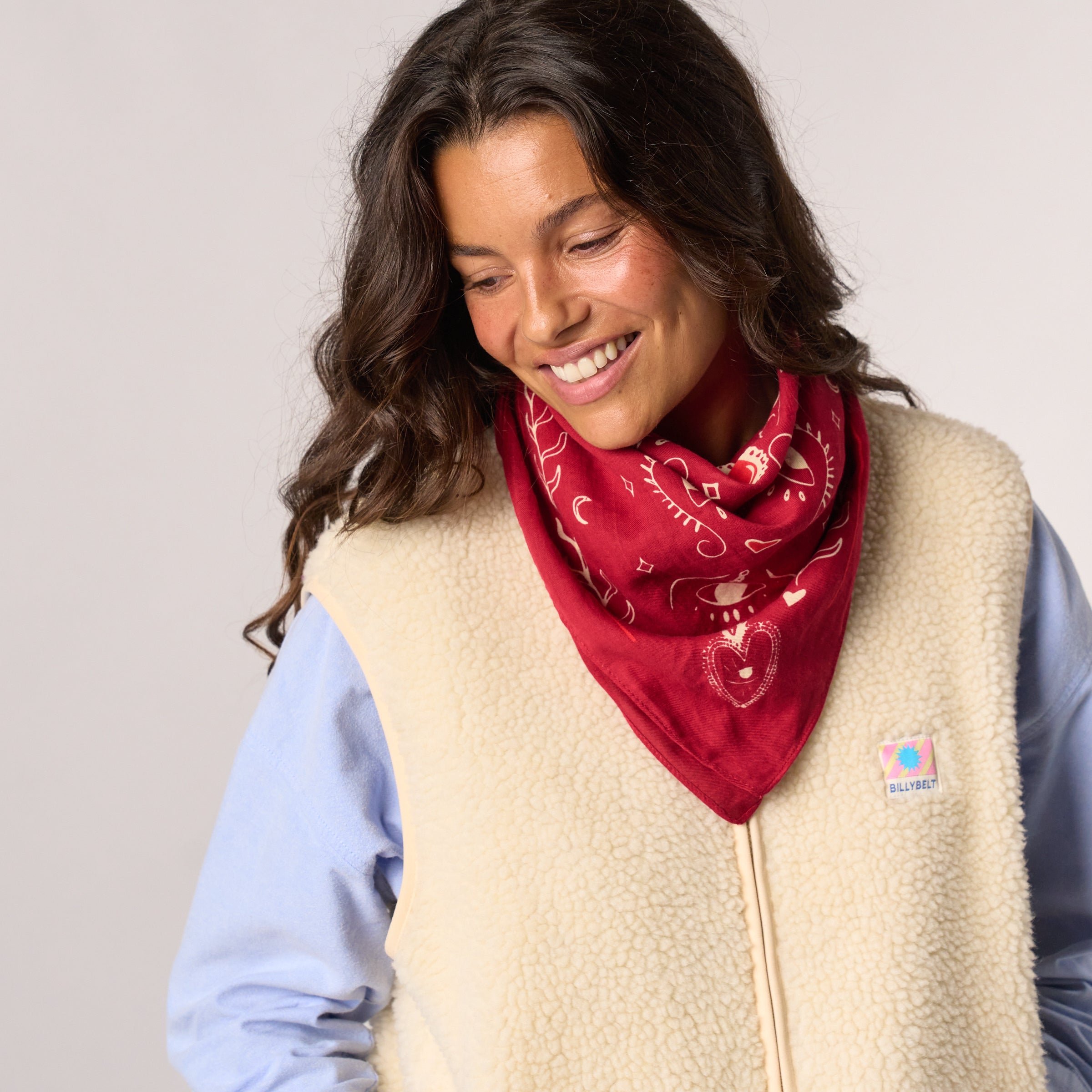 Small organic cotton scarf Lise BILLYBELT Red