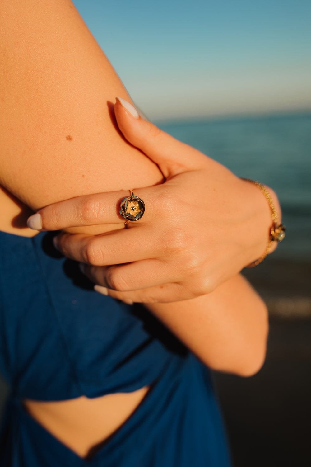 AGLAÉ - Fine gold-plated flower ring MONSIEUR SIMONE Golden