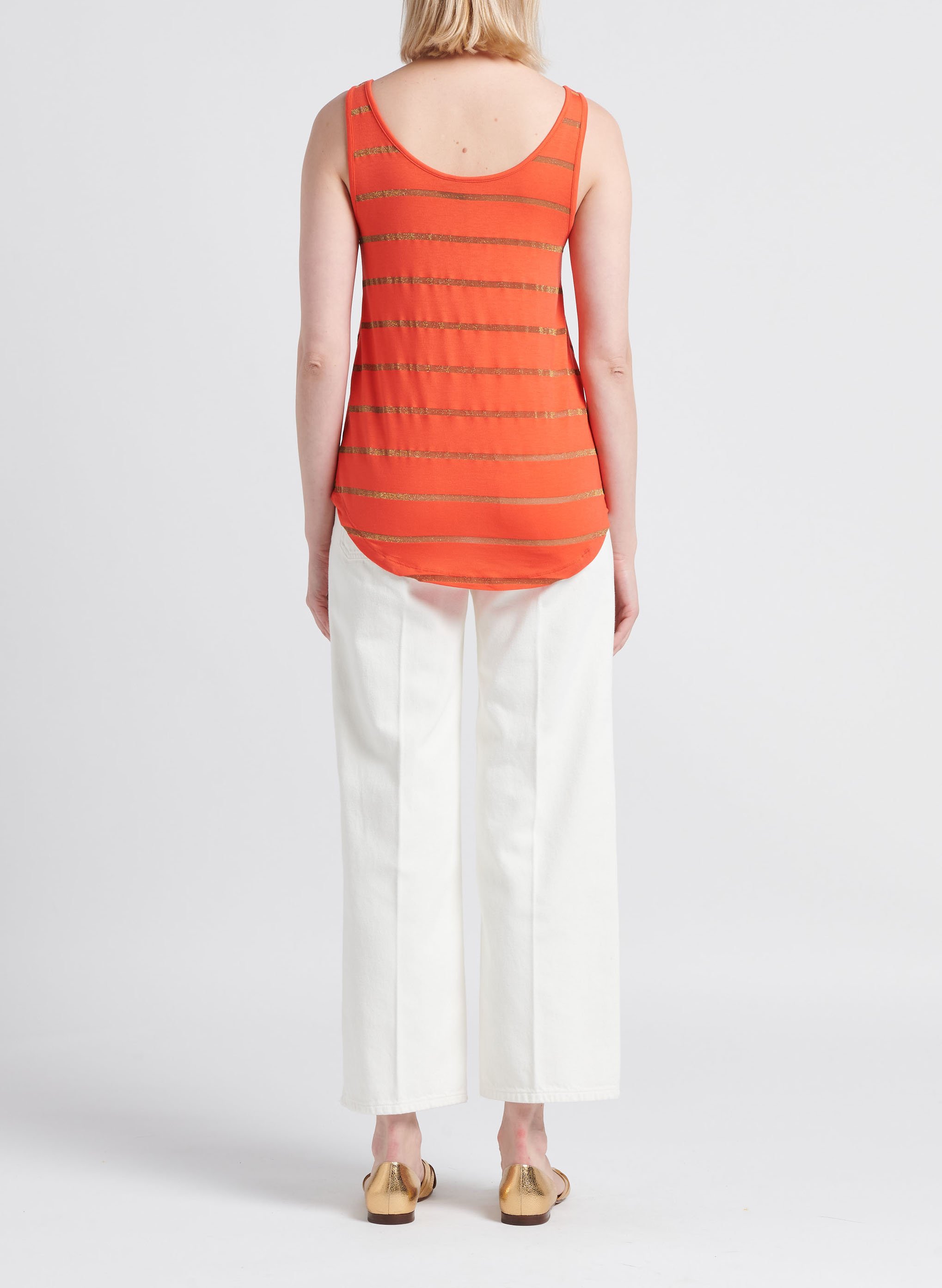 Singlet met ronde hals en glanzende strepen PIECES Veelkleurig