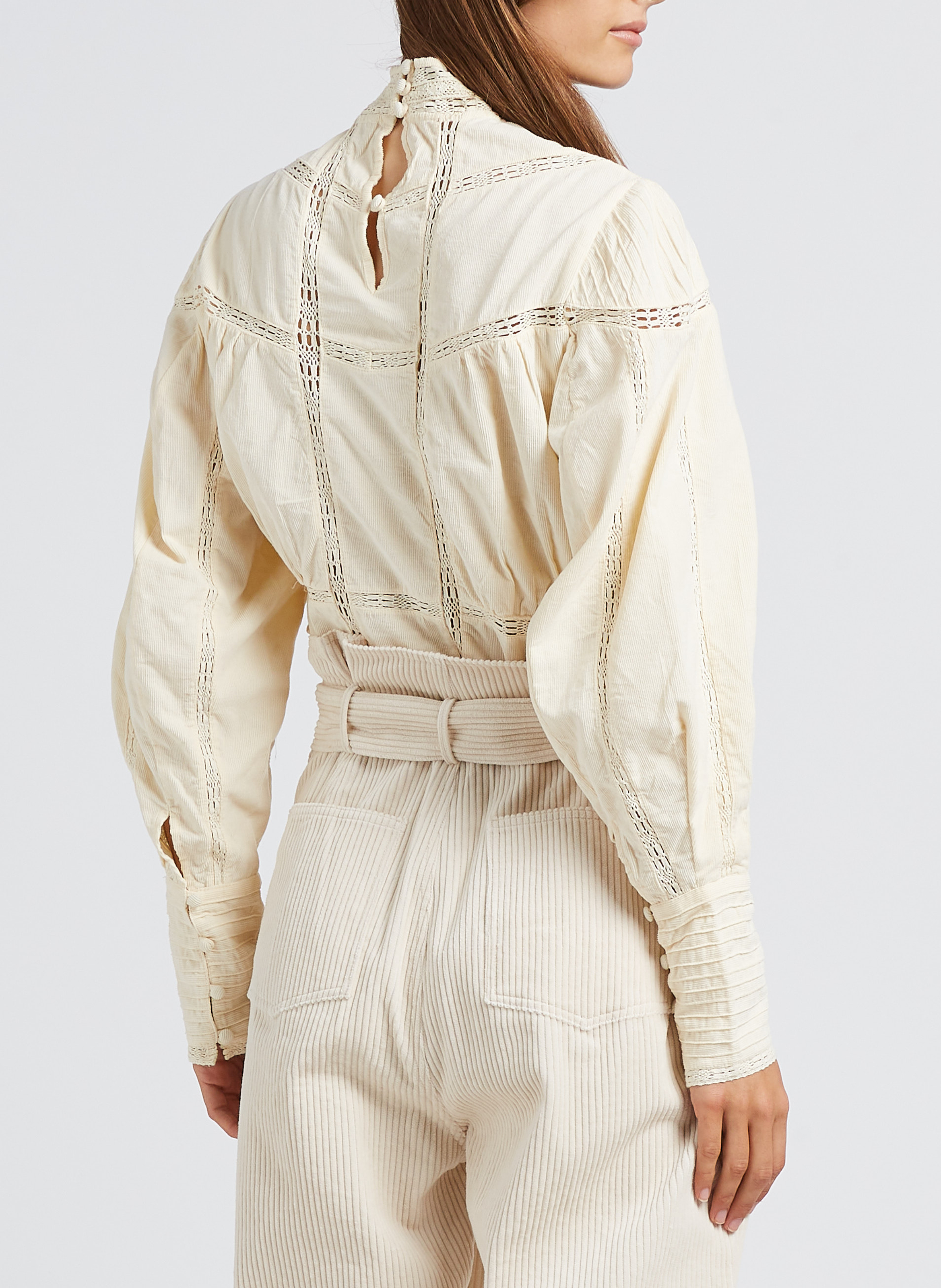 Top col montant en coton MES DEMOISELLES Blanc