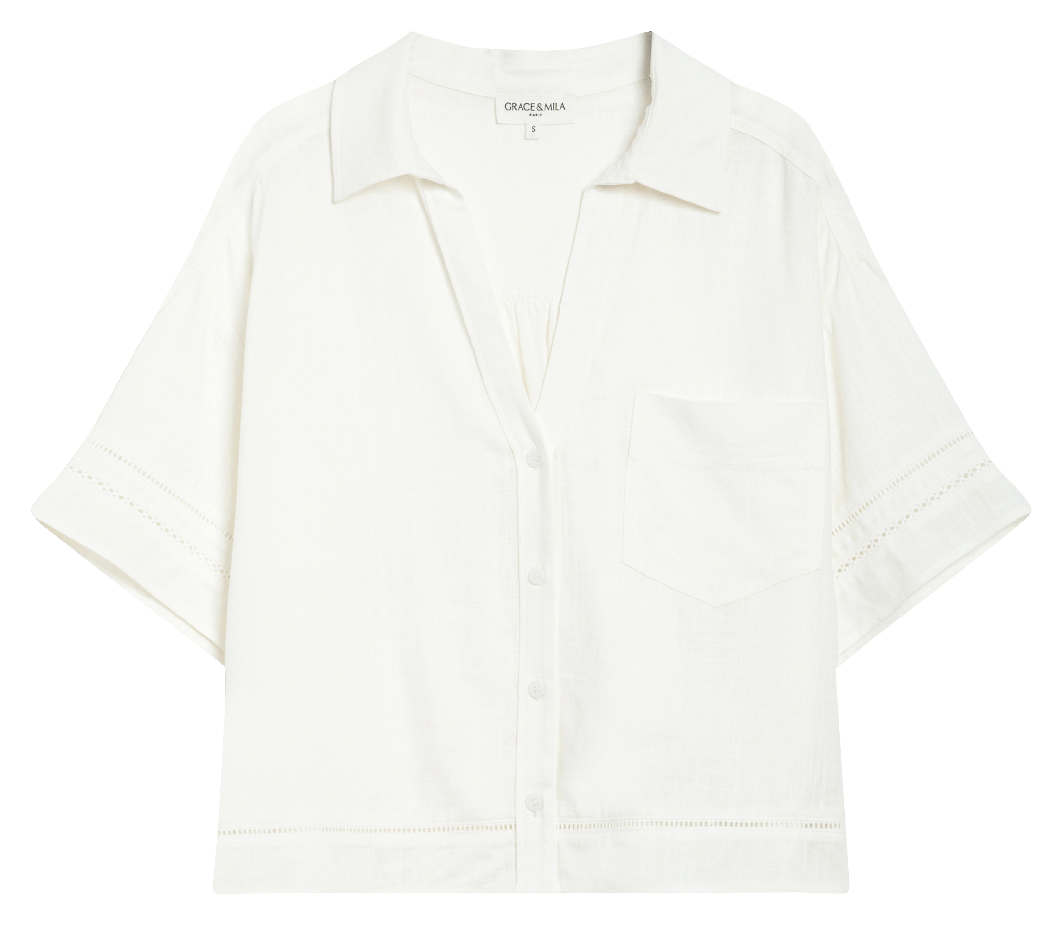 Chemise col classique GRACE ET MILA Blanc