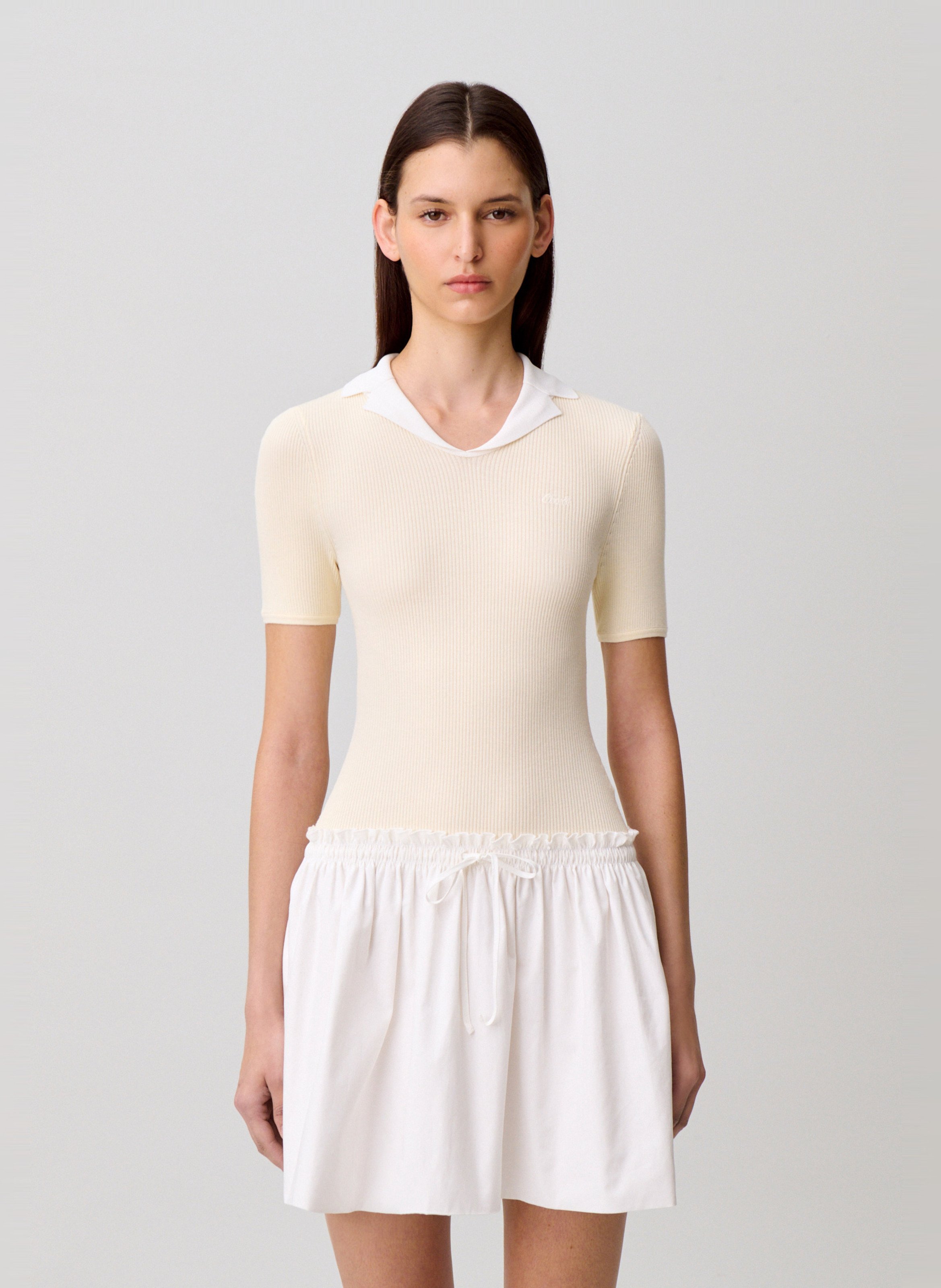 Baumwollkleid CLAUDIE PIERLOT Beige