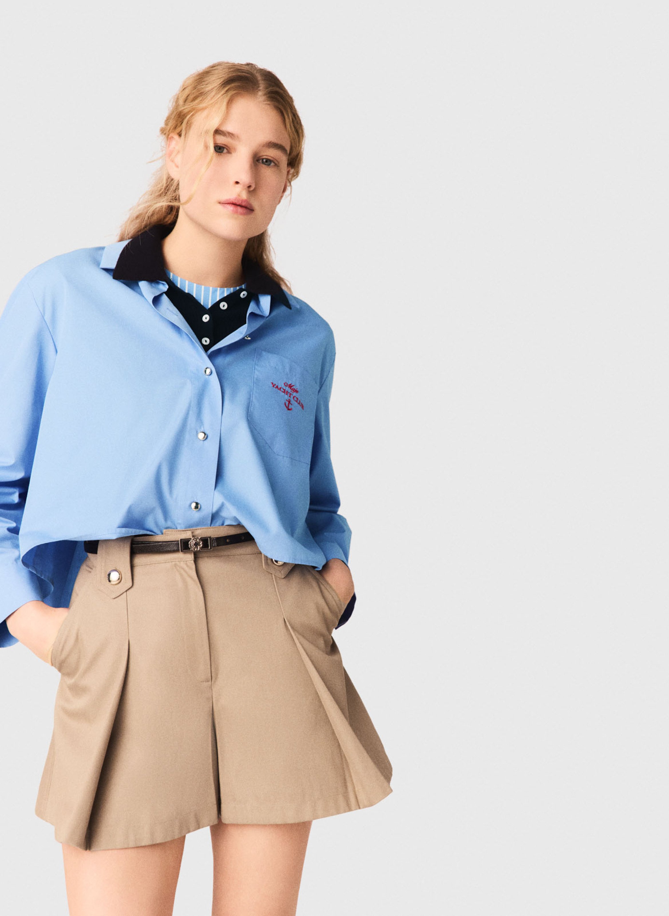 Short tailleur en coton MAJE Beige