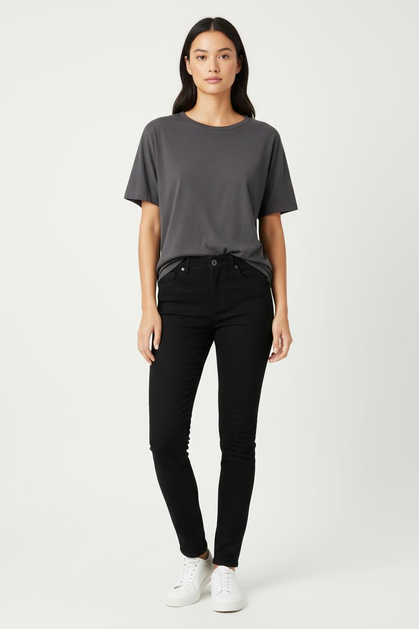 Cropped slim jeans with studs ACNE STUDIOS - Seconde Main Black