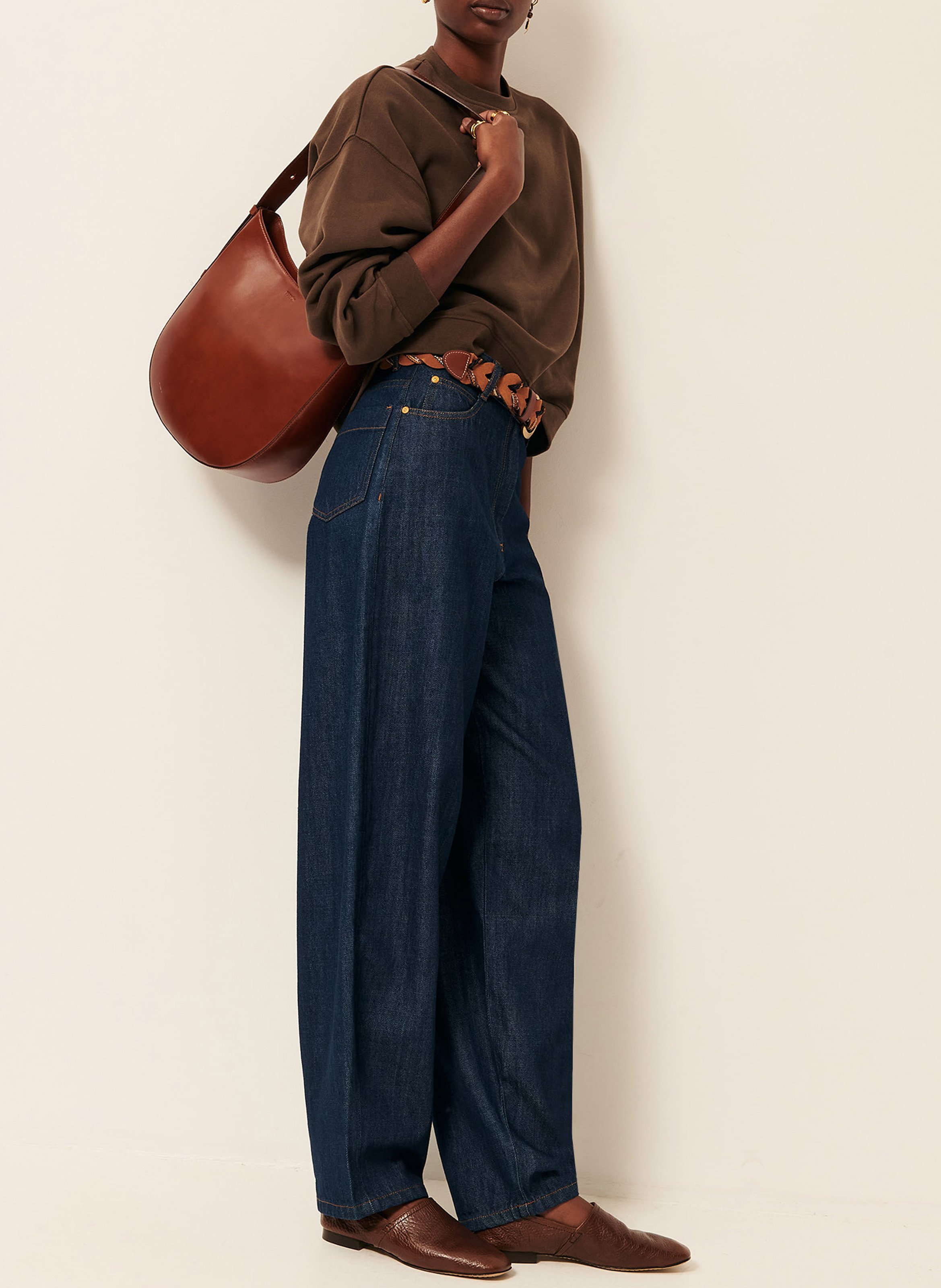 Sweat col rond en coton SESSUN Braun