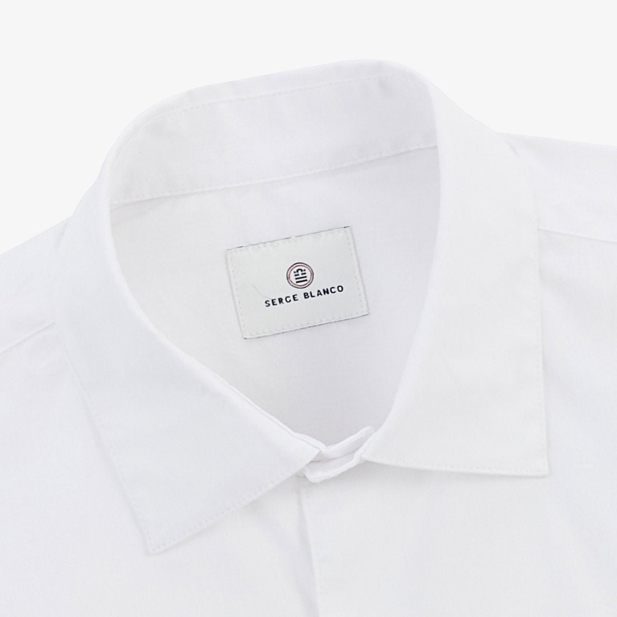 Solid color long-sleeve cotton stretch shirt SERGE BLANCO White