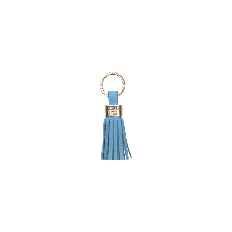 Lamb leather keychain POURCHET Blue