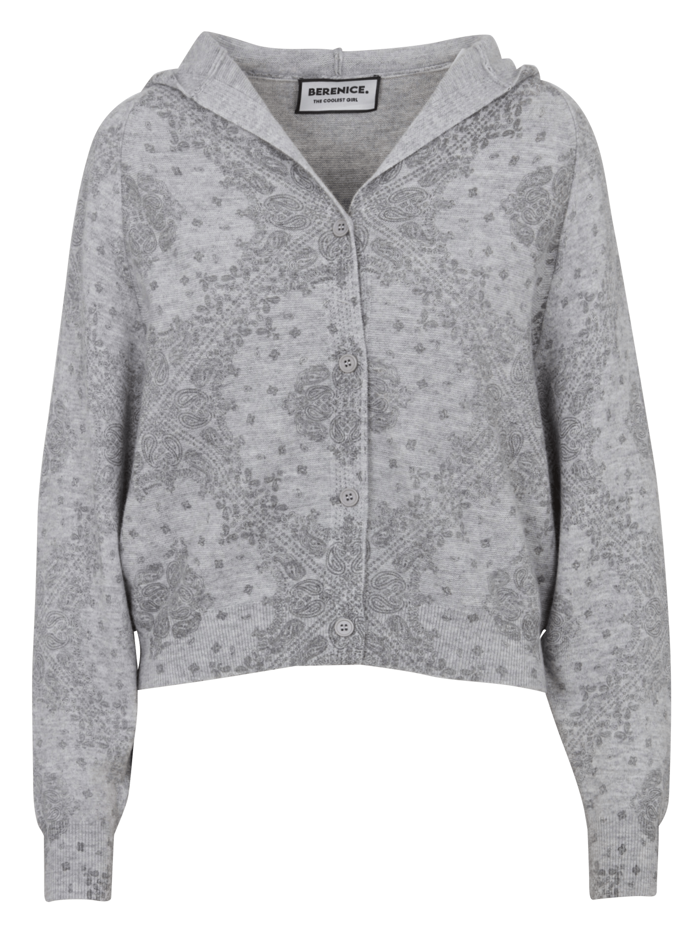 Svenland V-neck wool cardigan BERENICE Grey