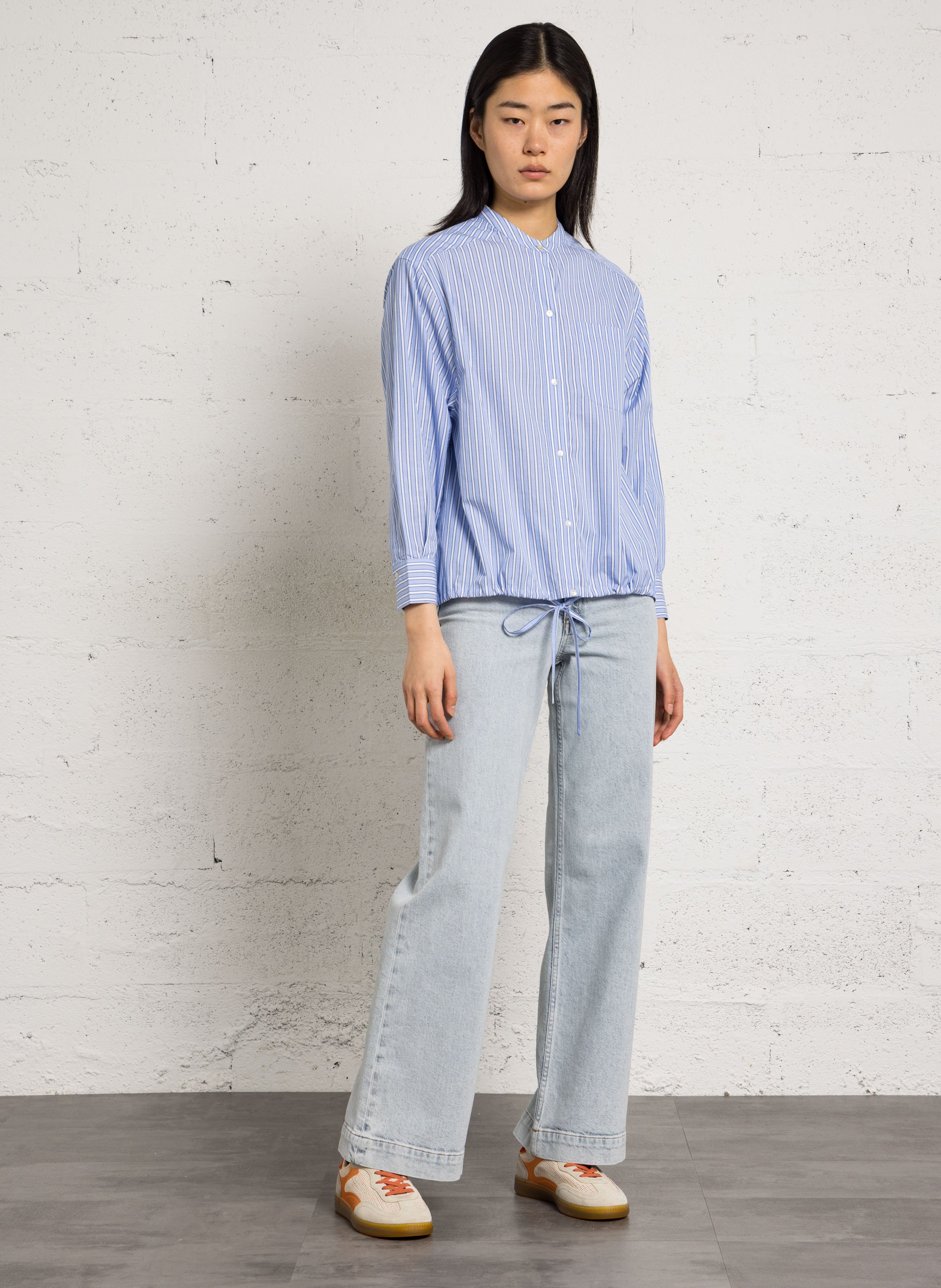 Chemise col classique en coton BELLA JONES Bleu