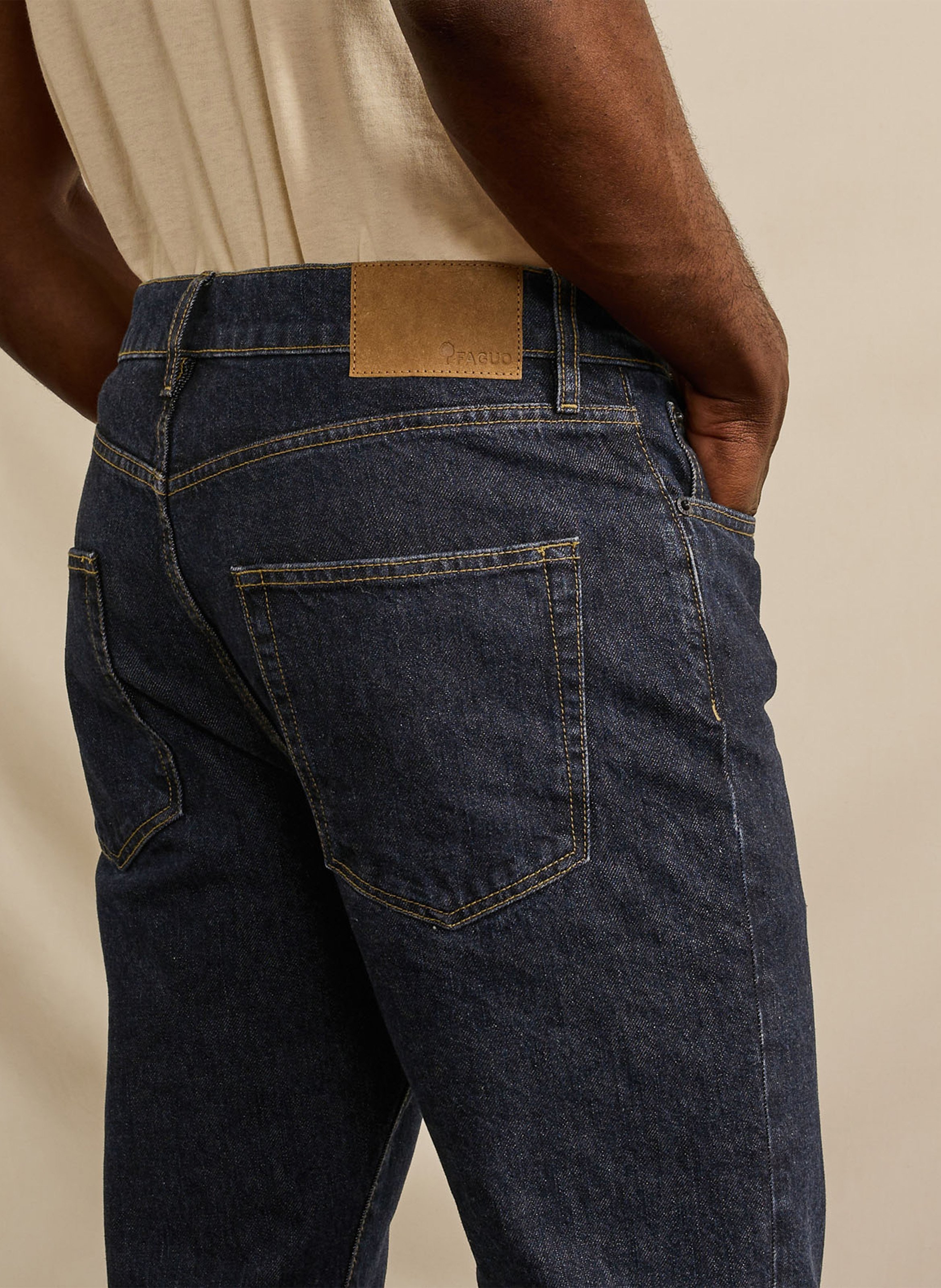 Tapered jeans van katoen FAGUO Blauw