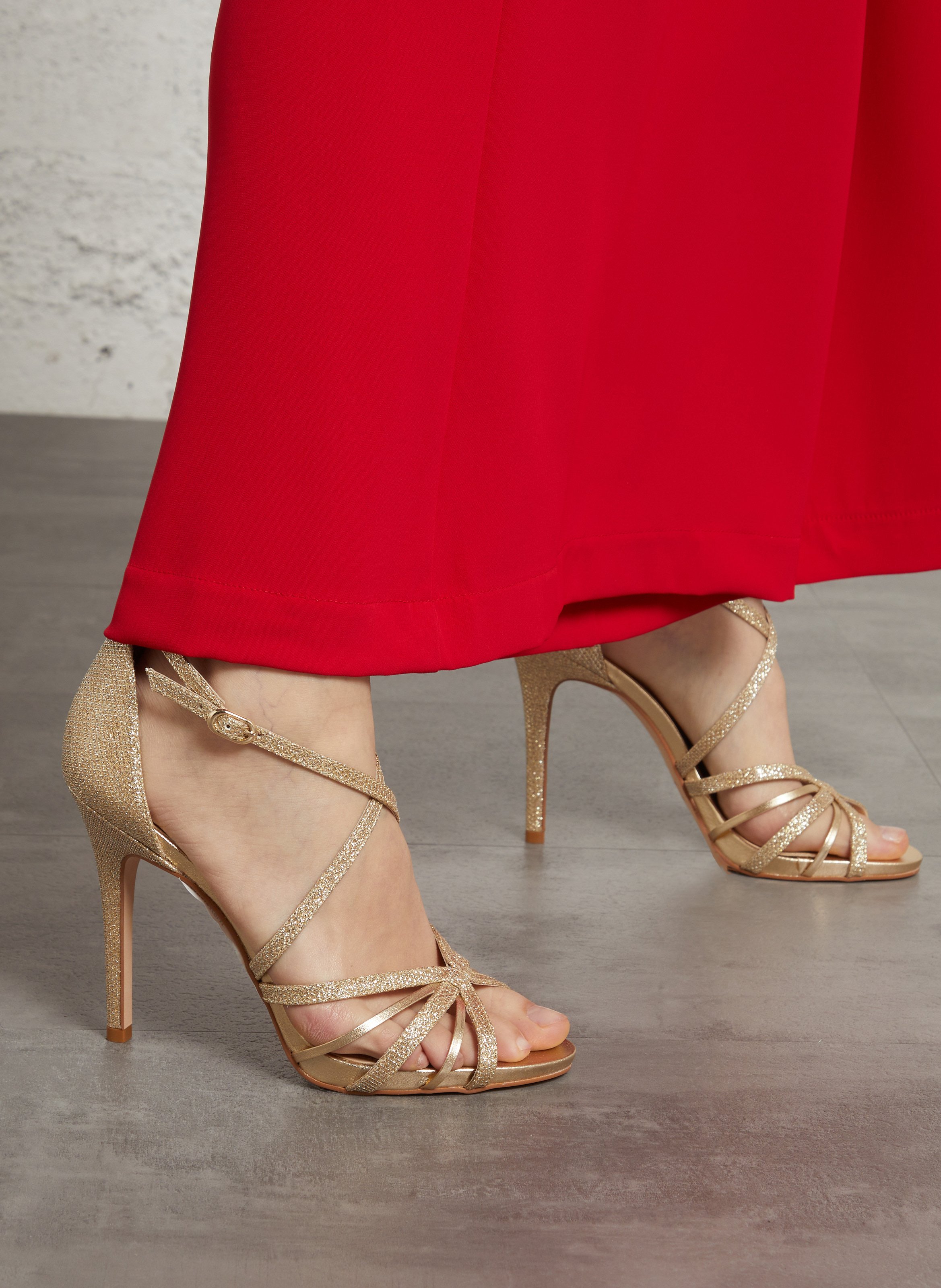 Glänzende High Heel Sandalen COSMOPARIS Golden