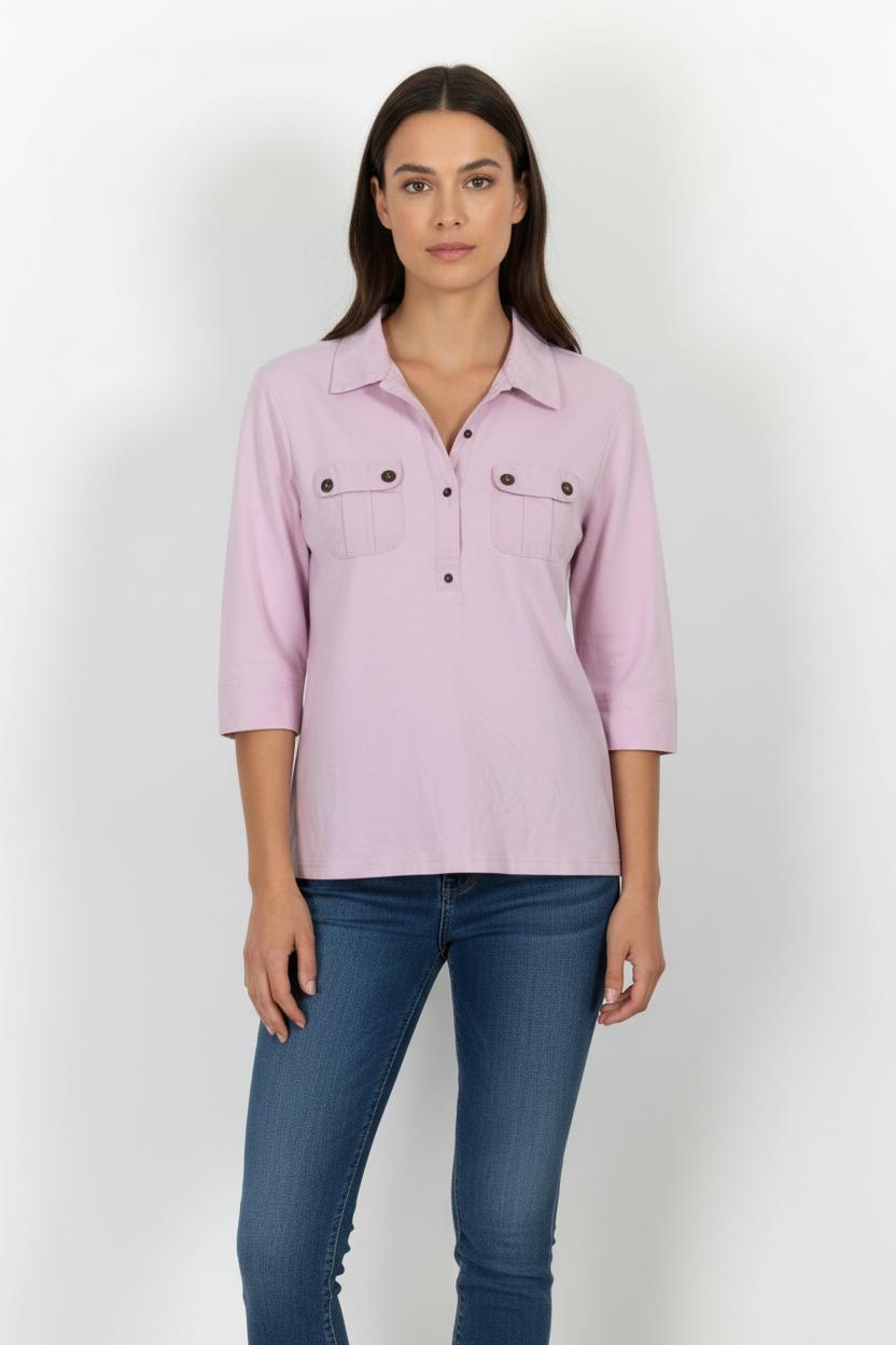 Tommy Badge T-shirt SAINT JAMES - Seconde Main Pink