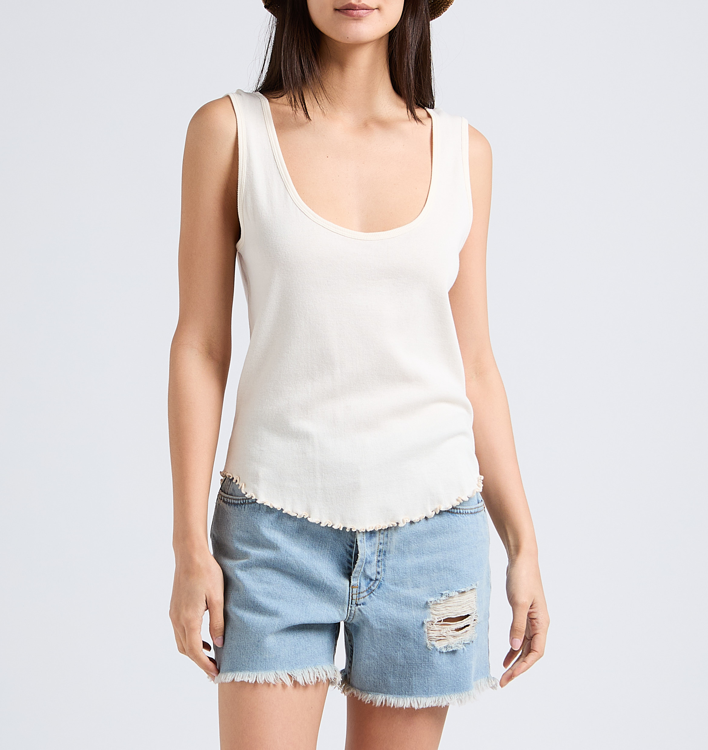 Straight cotton tank top THE NEW SOCIETY White