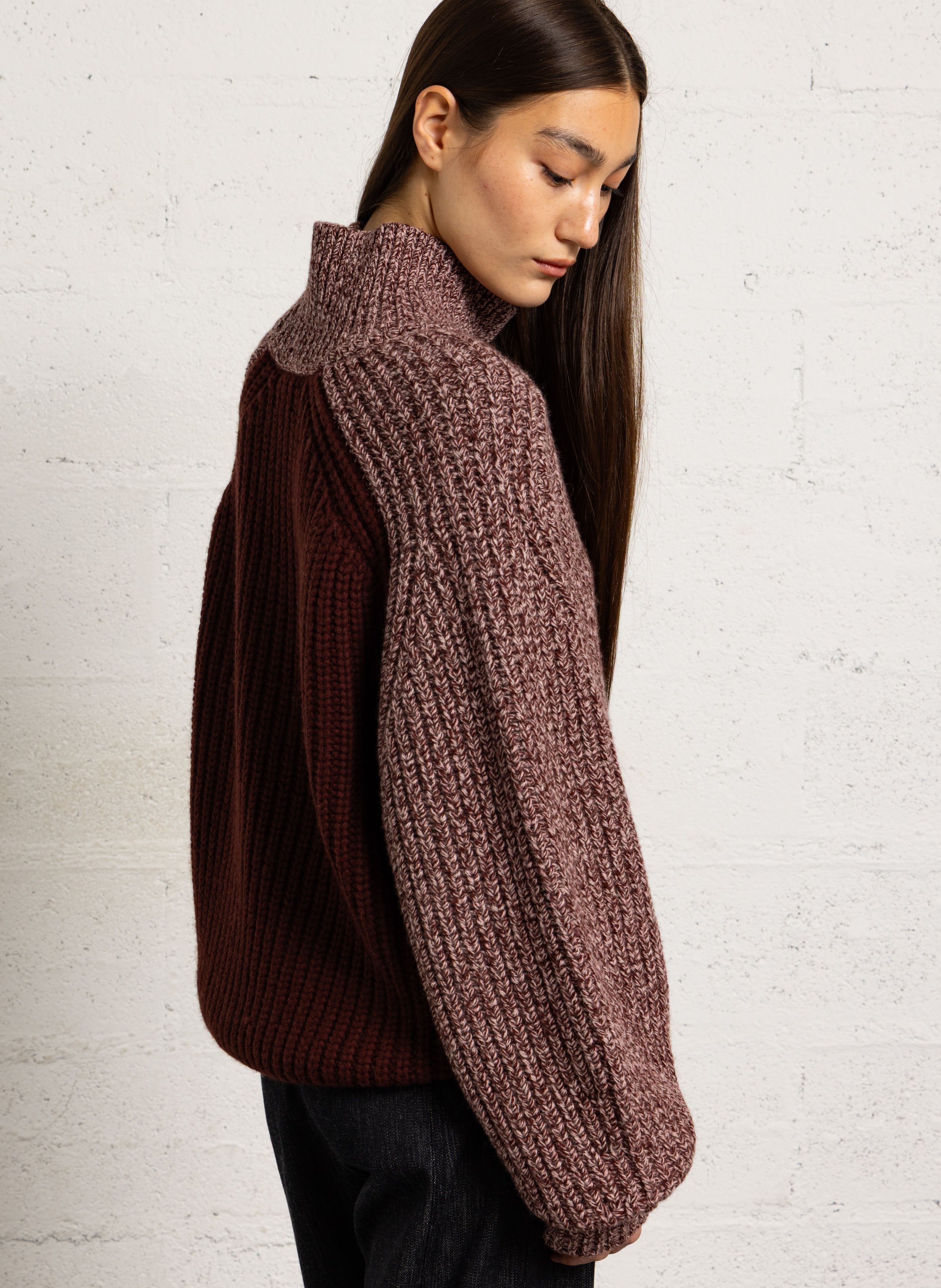 Oversized wool and cashmere sweater ANTIK BATIK Plums