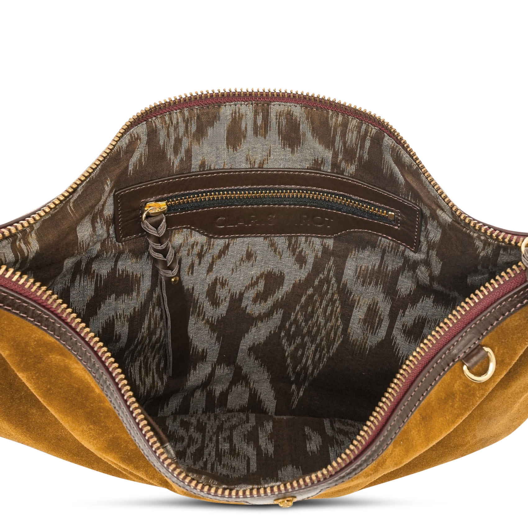 Schultertasche aus Leder CLARIS VIROT Khaki