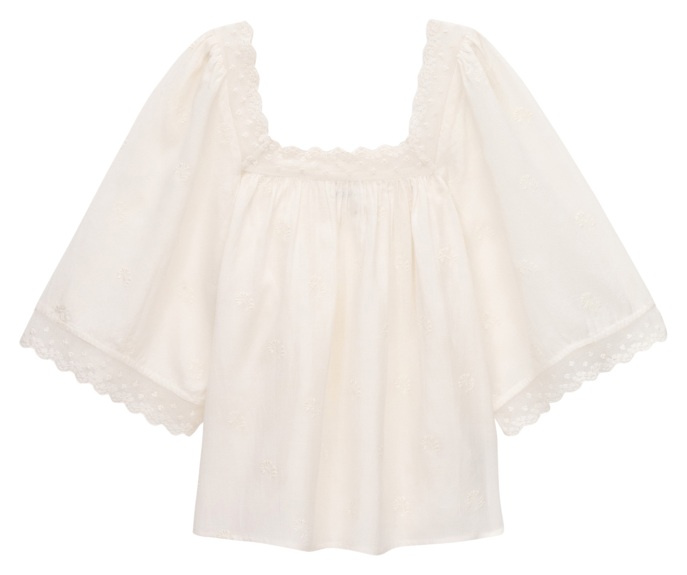 Blouse encolure carré en coton mélangé BA&SH Beige