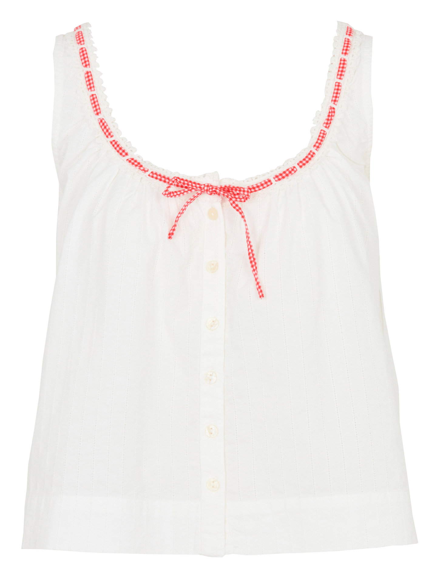 Sleeveless Loose Fit Button-Up Top DAMSON MADDER White